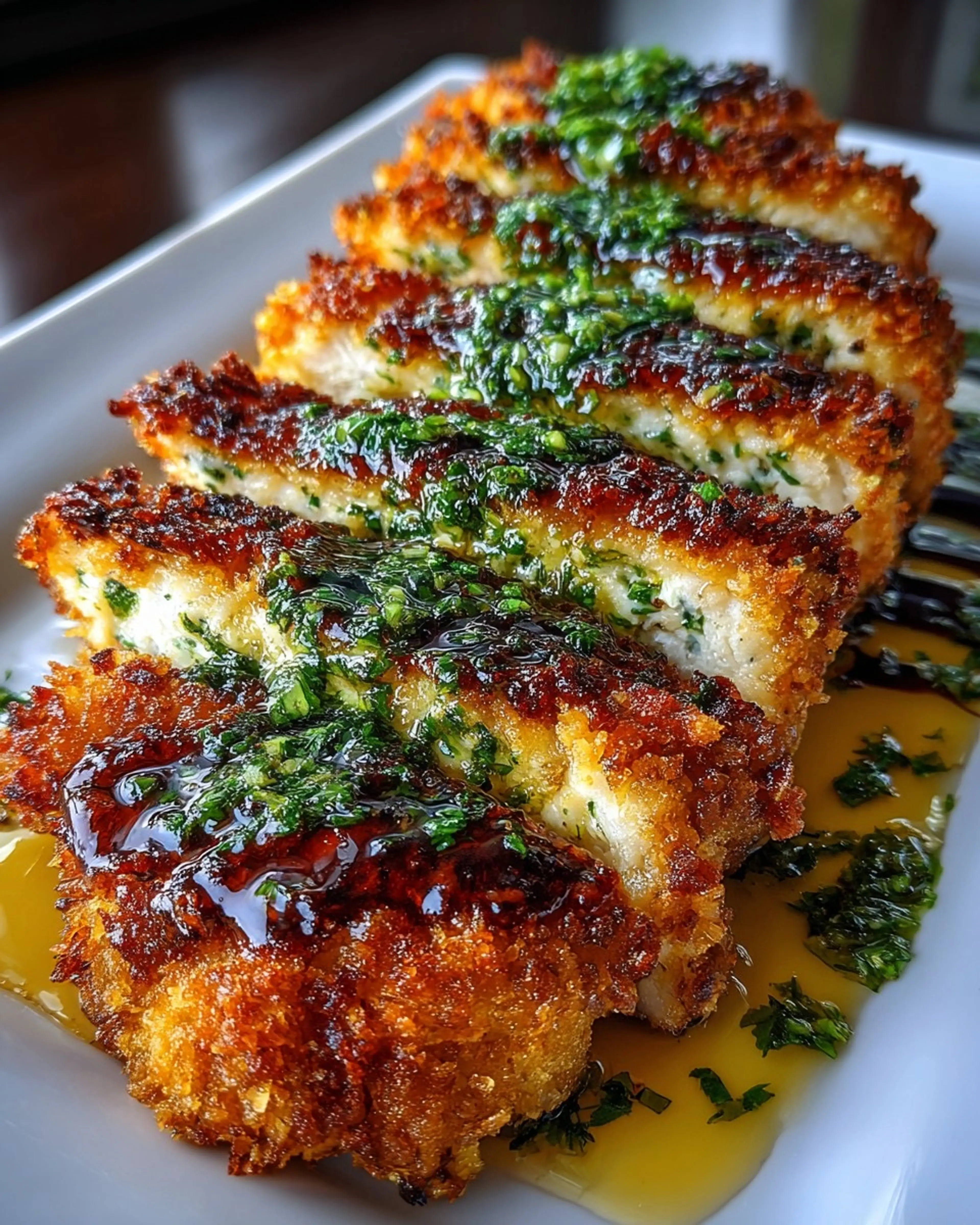 Crispy Hot Honey Lemon Feta Chicken Cutlets with Mediterrane