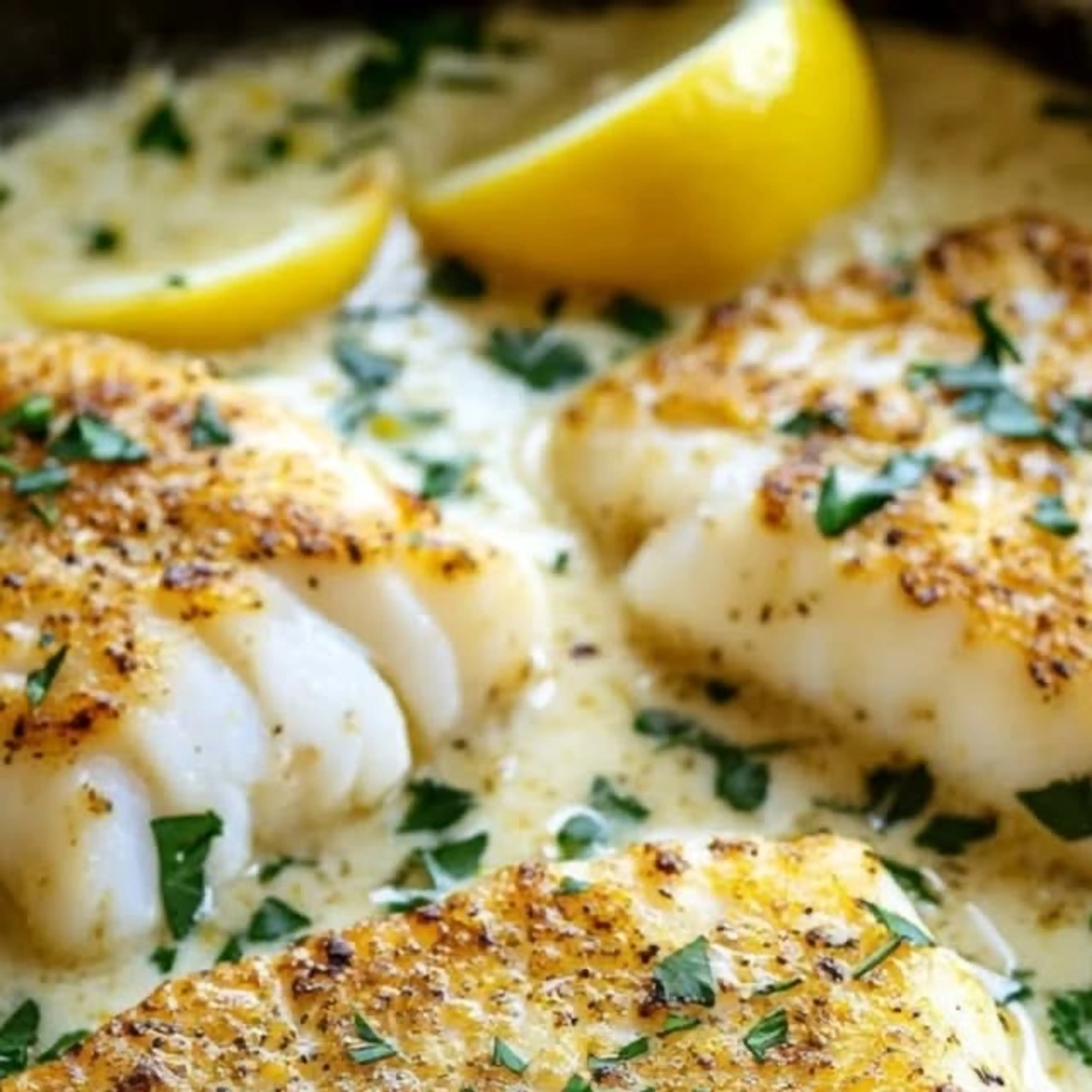Baked Cod in Coconut Lemon Cream Sauce