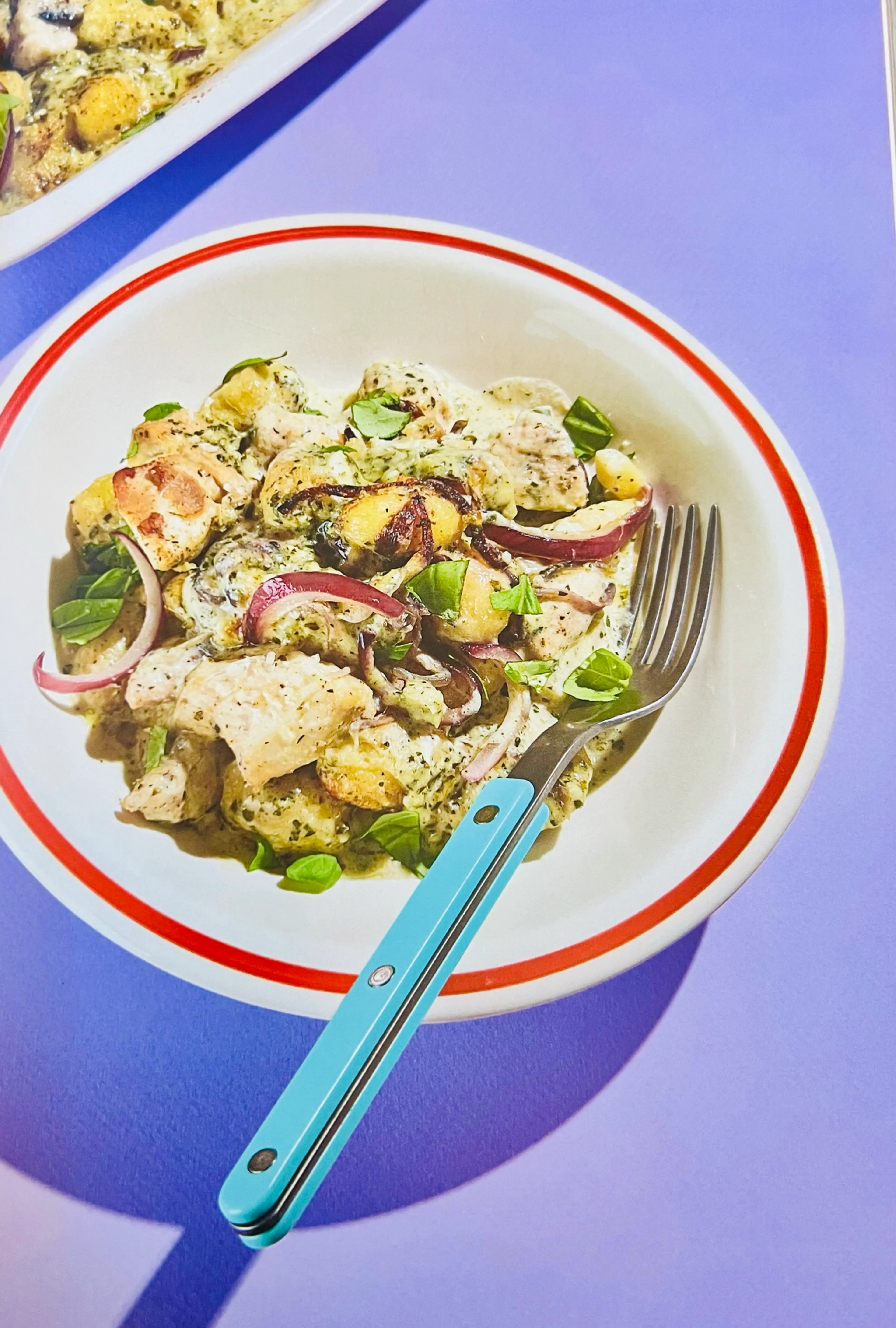 Baked Pesto and Chicken Gnocchi