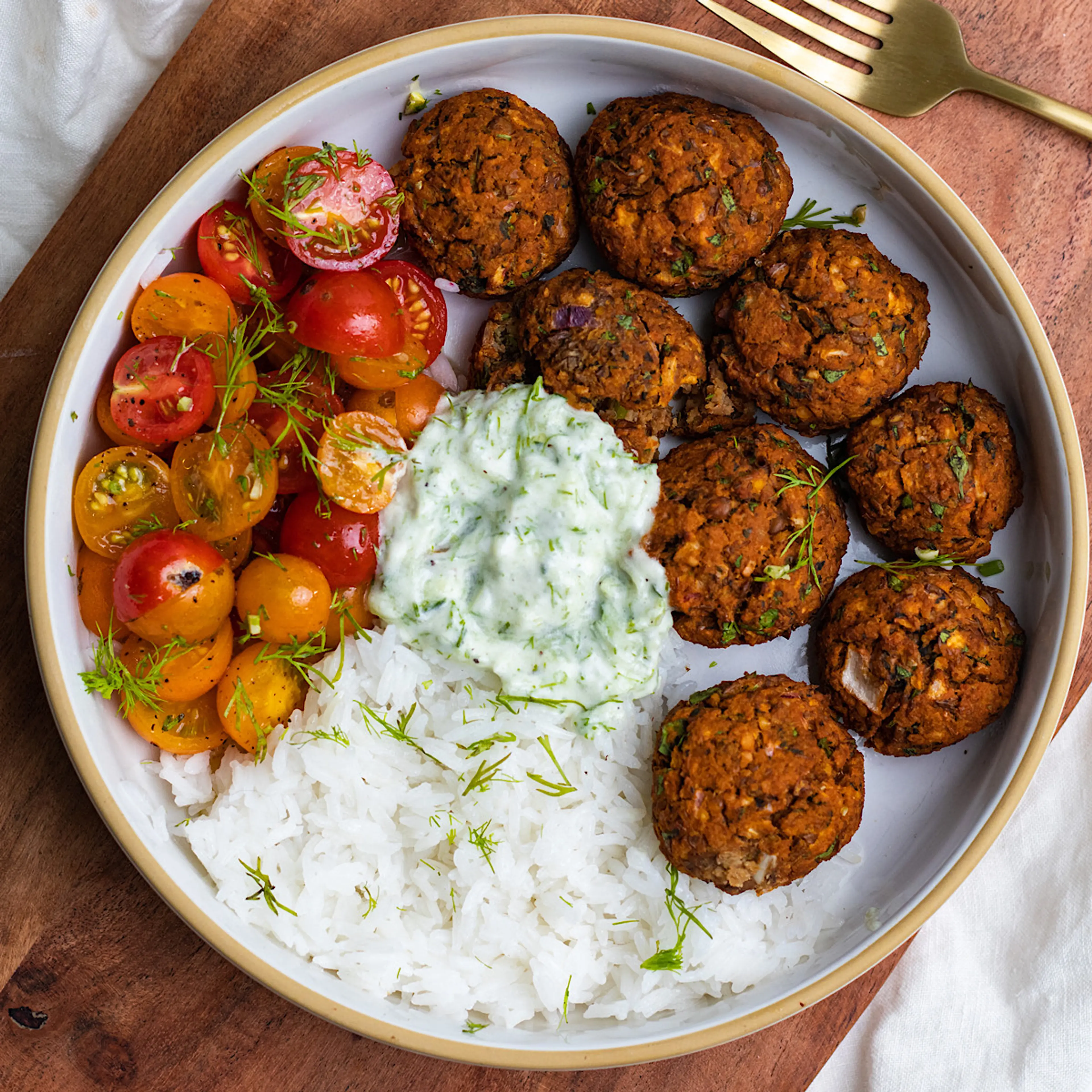 Baked Greek Lentil Meatballs