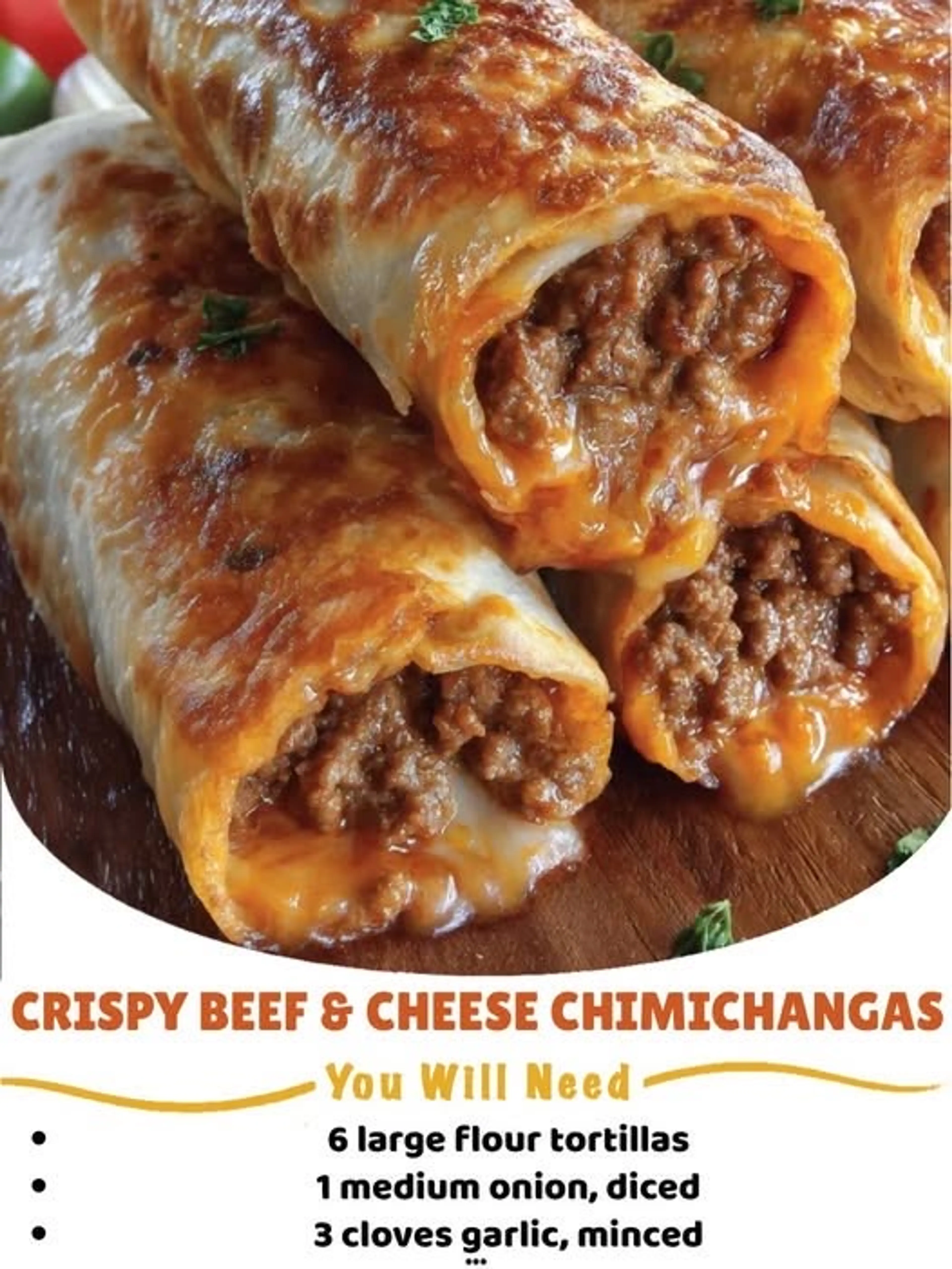 Beef and Cheese Chimichangas