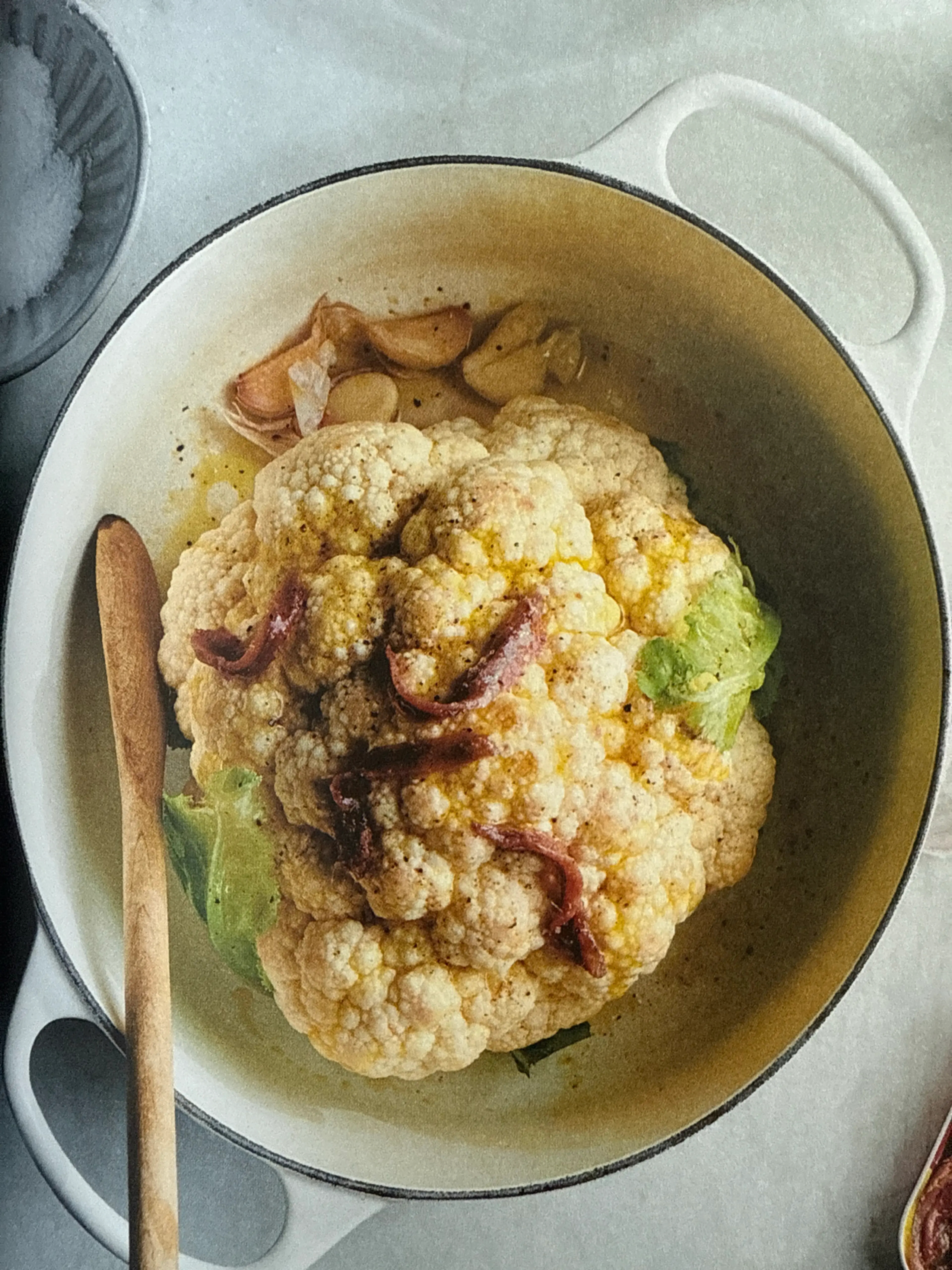 Roasted Cauliflower Soup with Artichoke Cream