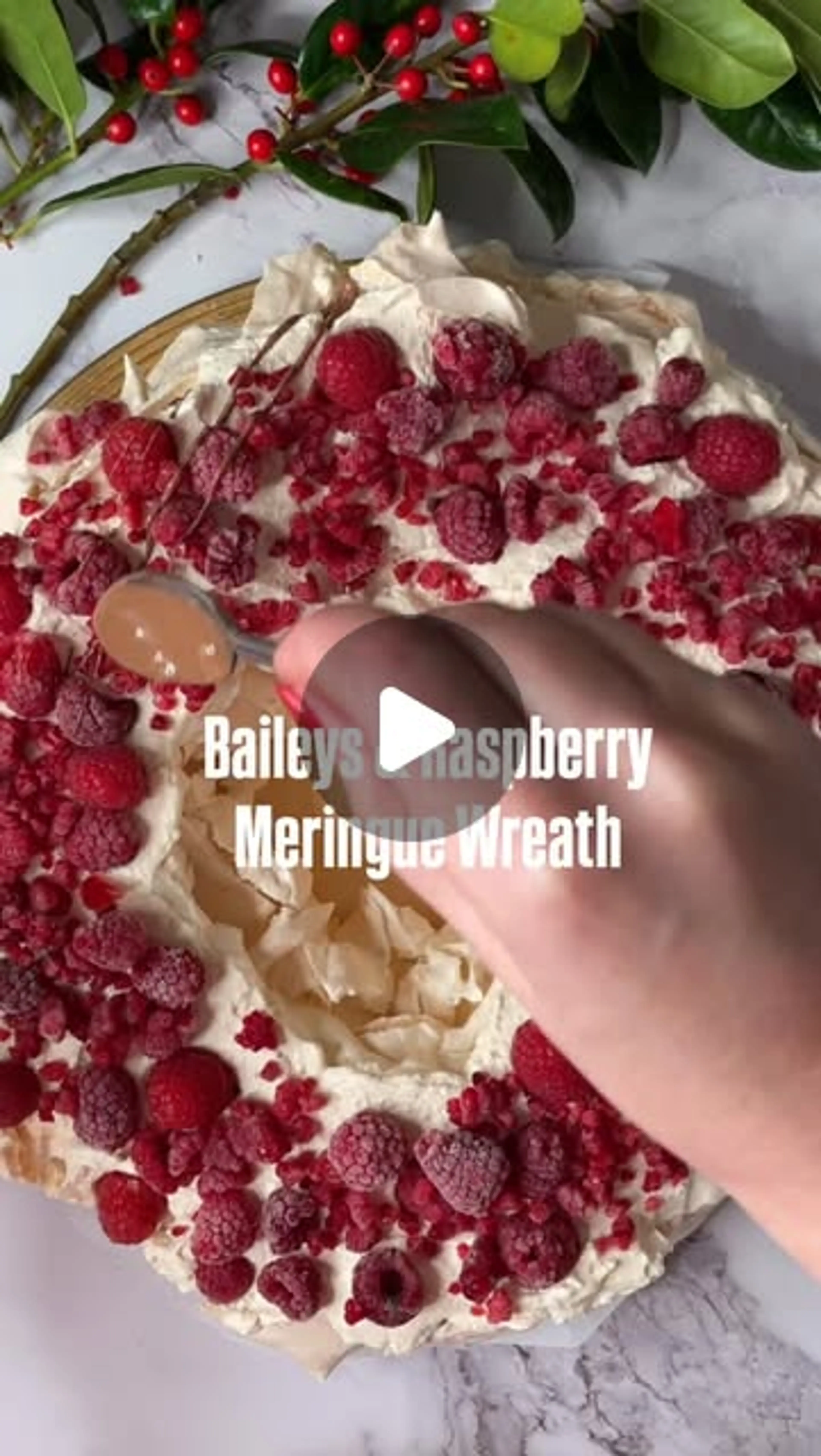 Baileys & Raspberry Meringue Wreath