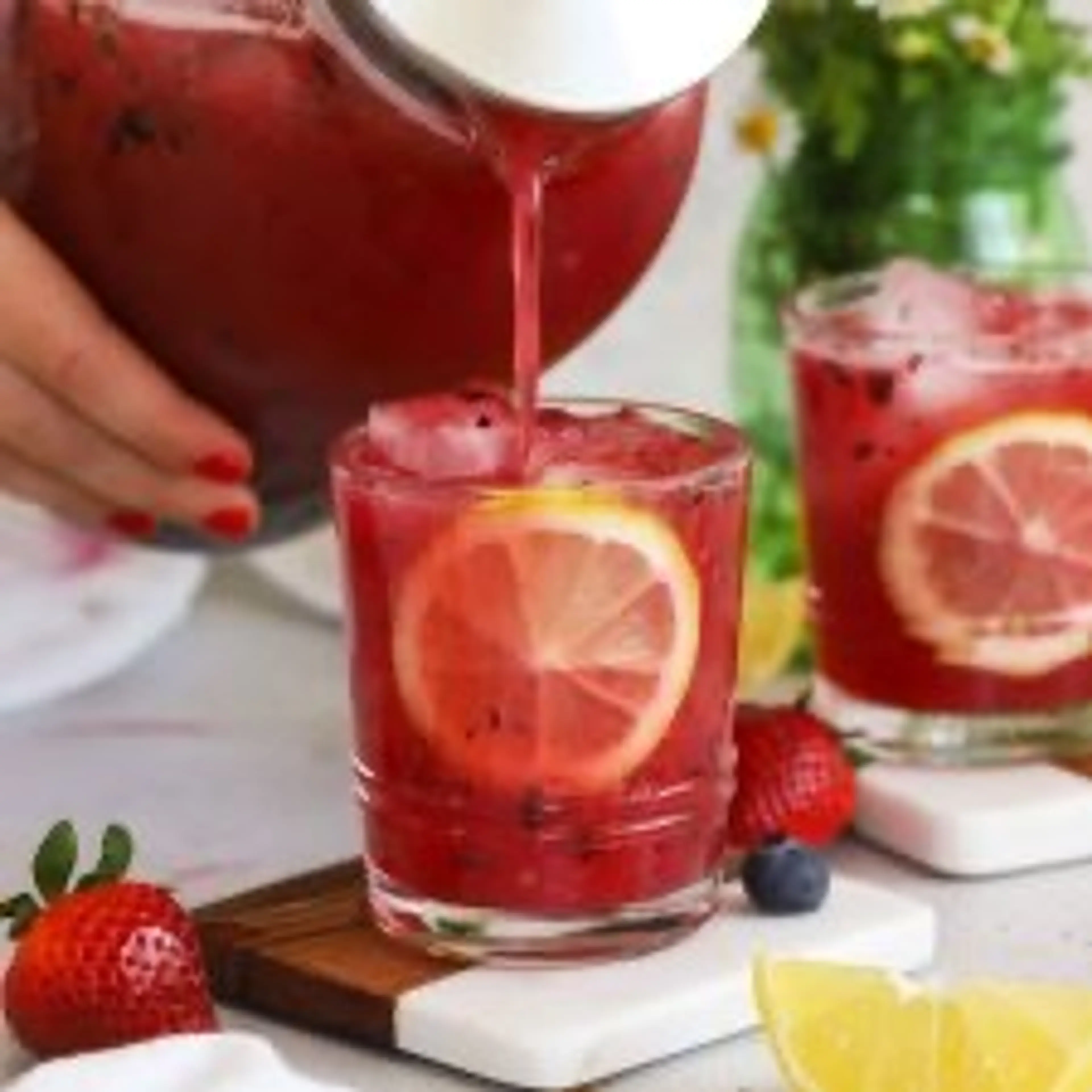 Honey Sweetened Berry Lemonade