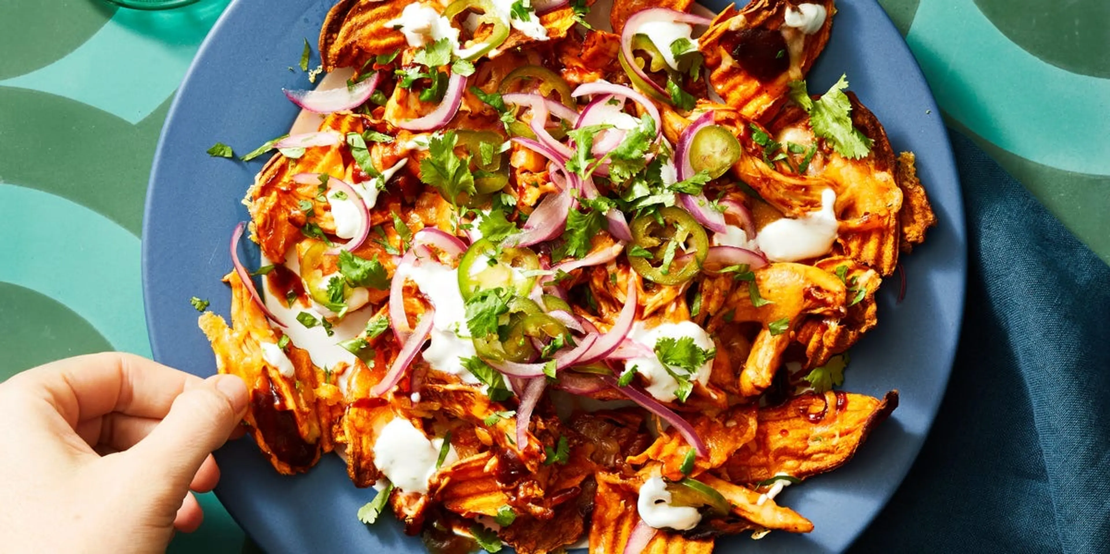 BBQ Chicken Sweet Potato Nachos