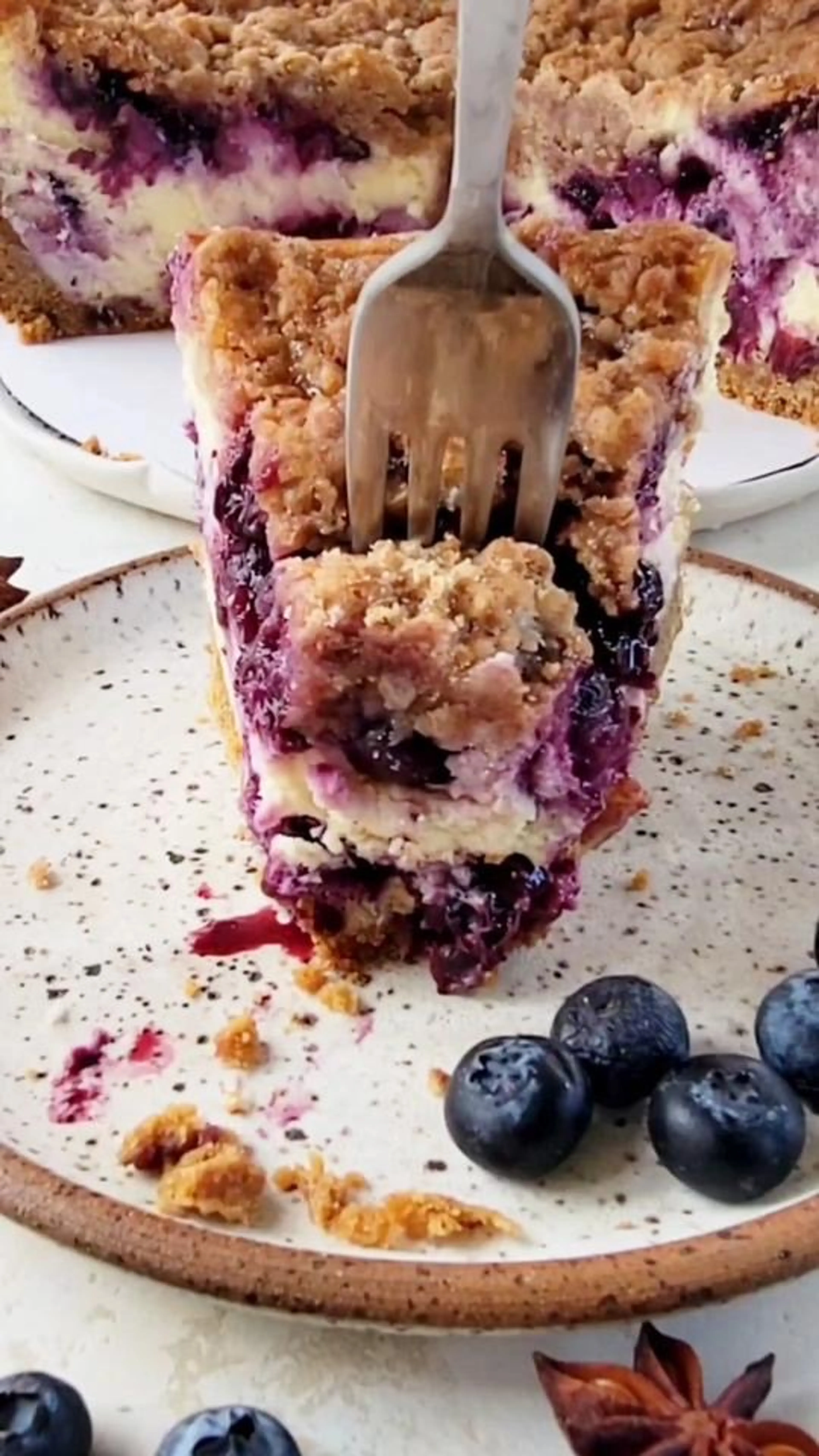 This Blueberry Crumble Cheesecake (recipe Below) Has a Velve