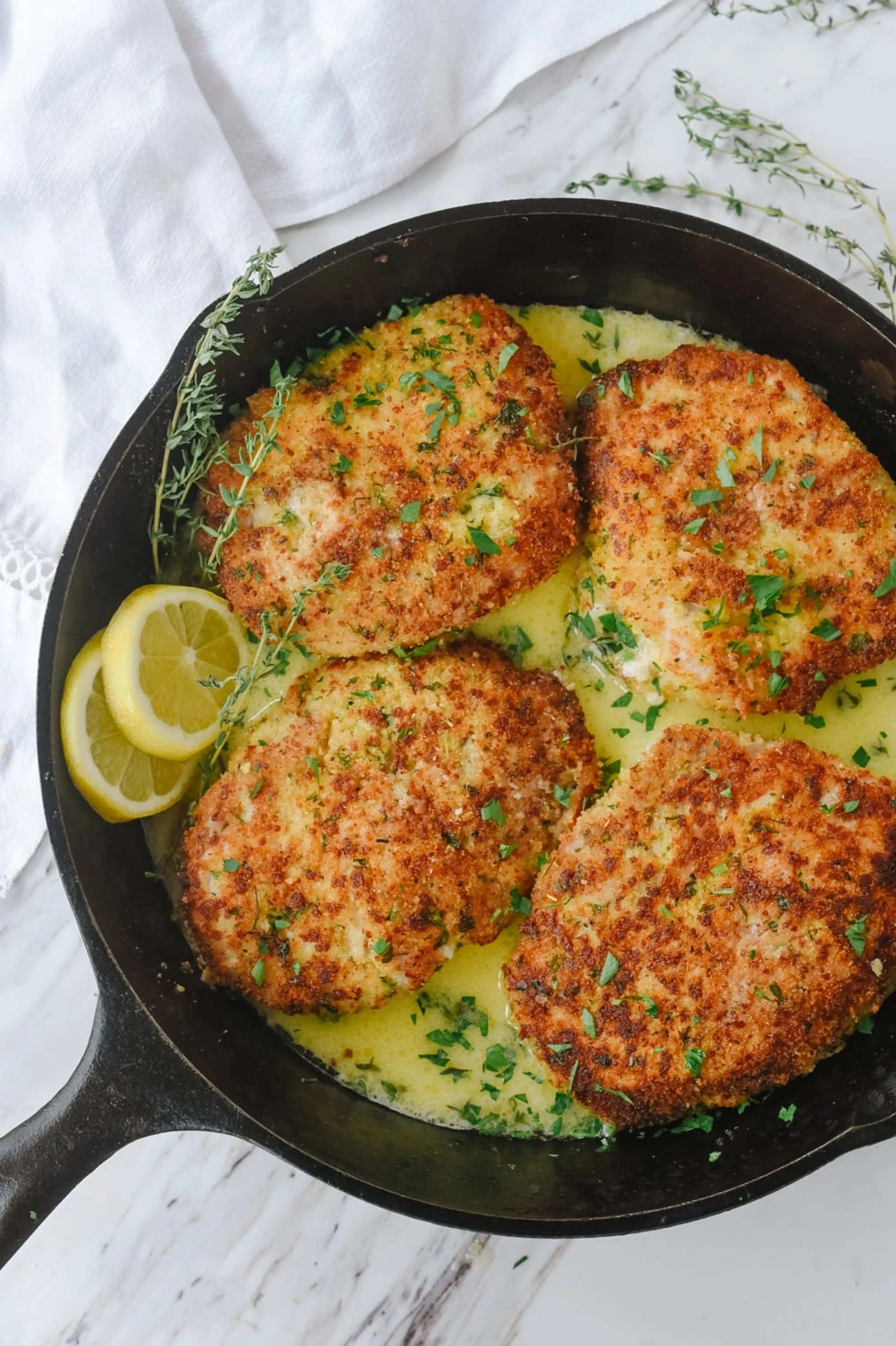 Breaded Pork Chops with Lemon Butter Sauce
