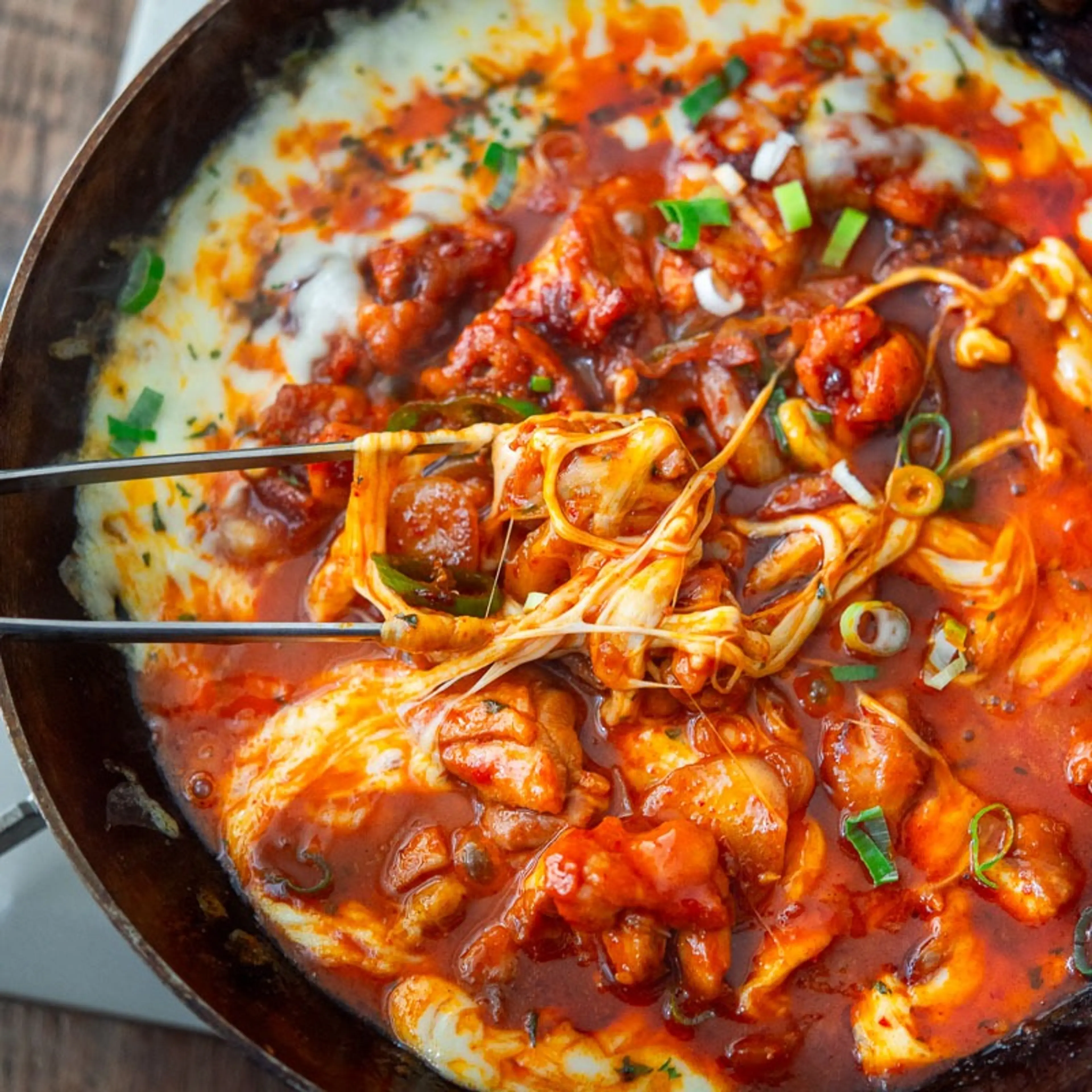 Hot Cheese Buldak (Korean Fire Chicken)