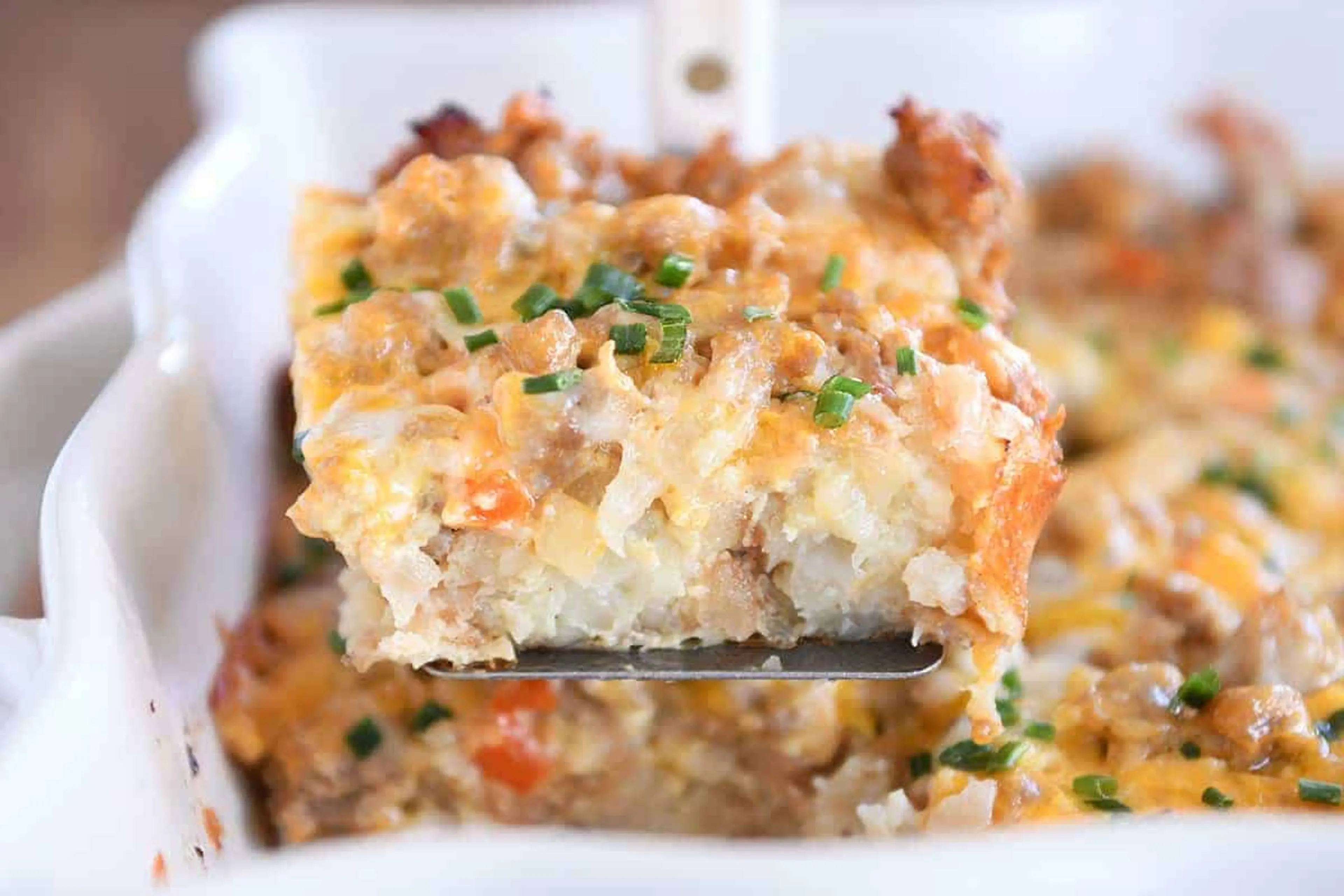 Make-Ahead Overnight Tater Tot Breakfast Casserole