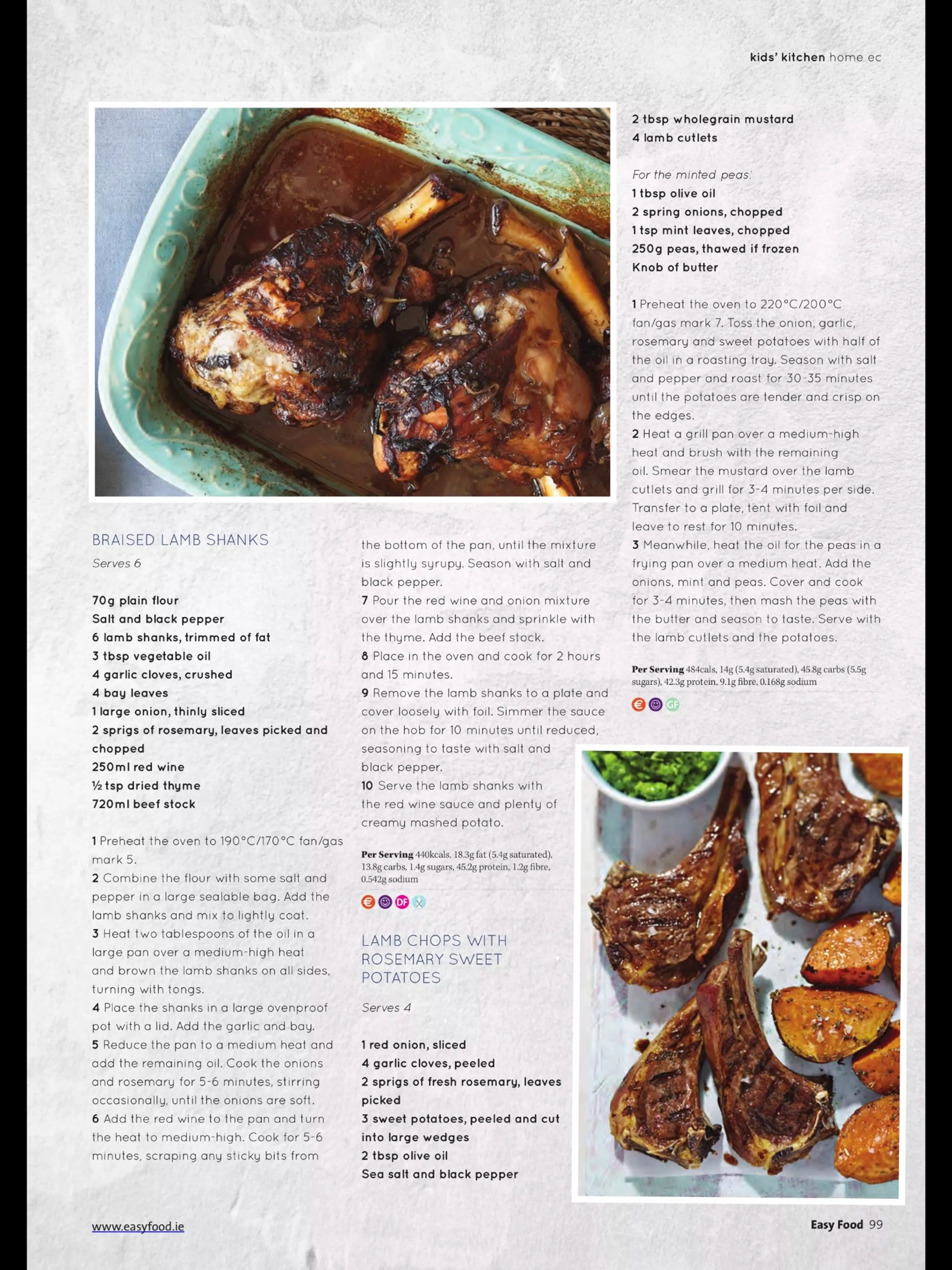 LAMB CHOPS WITH ROSEMARY SWEET POTATOES