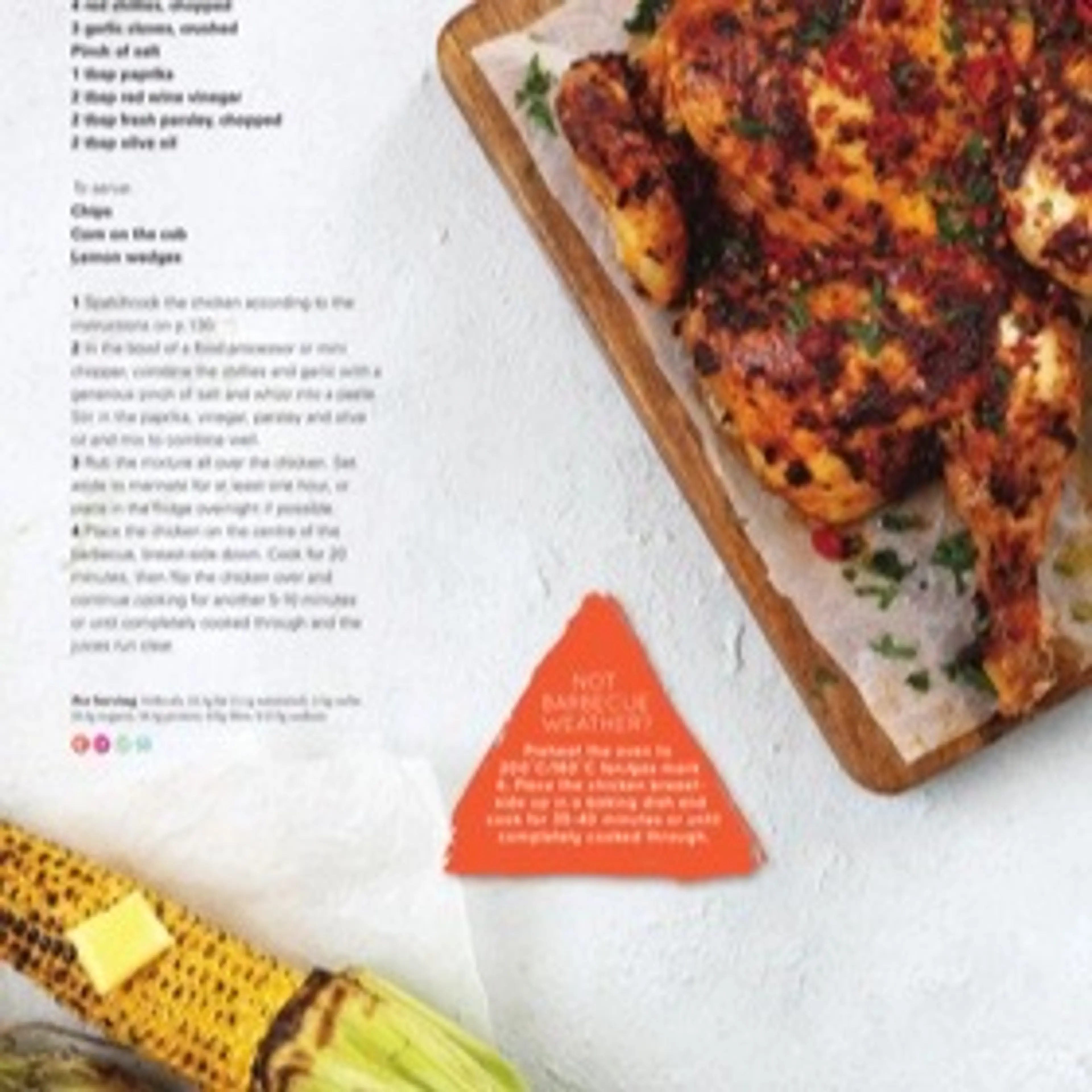 Barbecued peri peri chicken