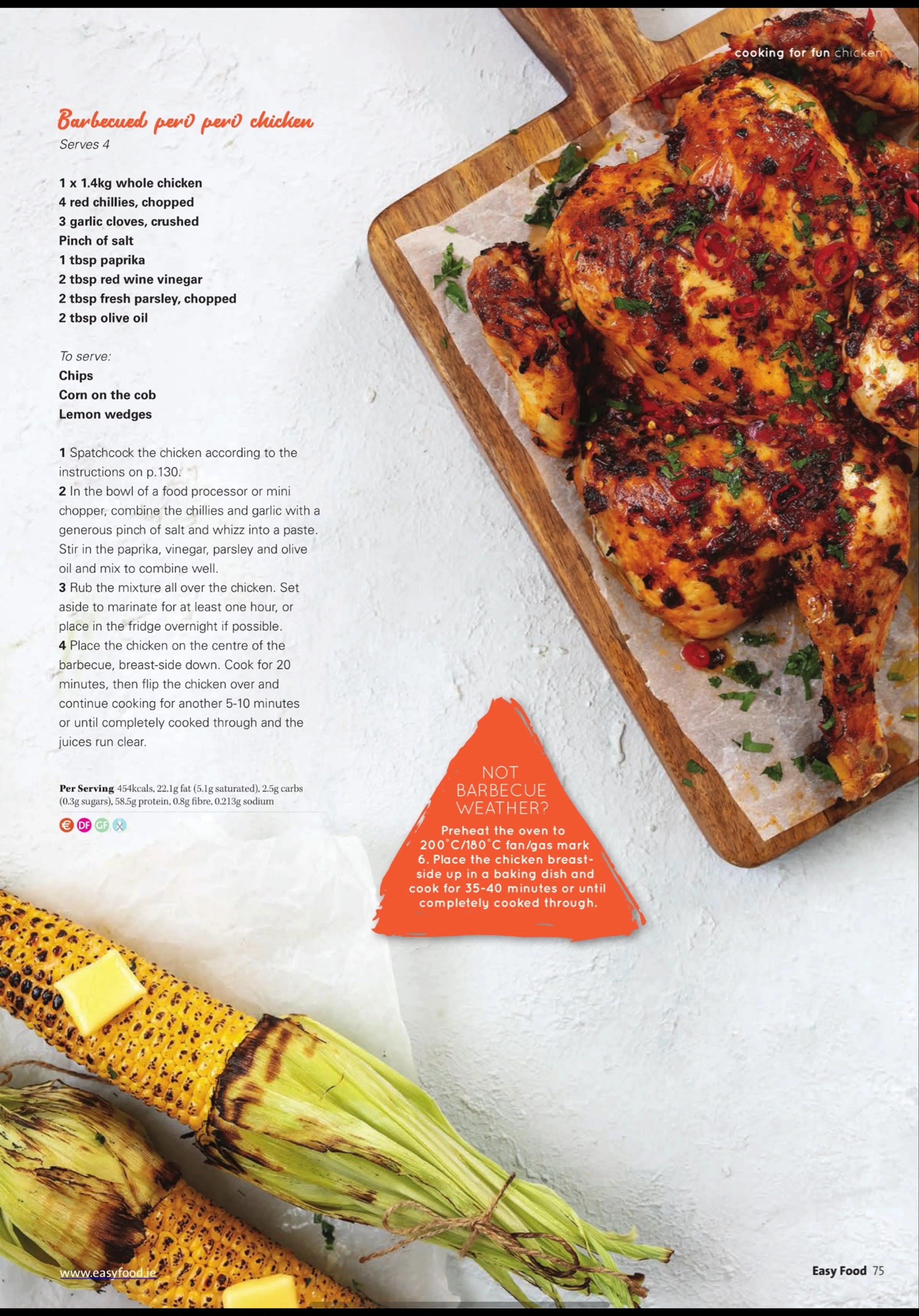 Barbecued peri peri chicken