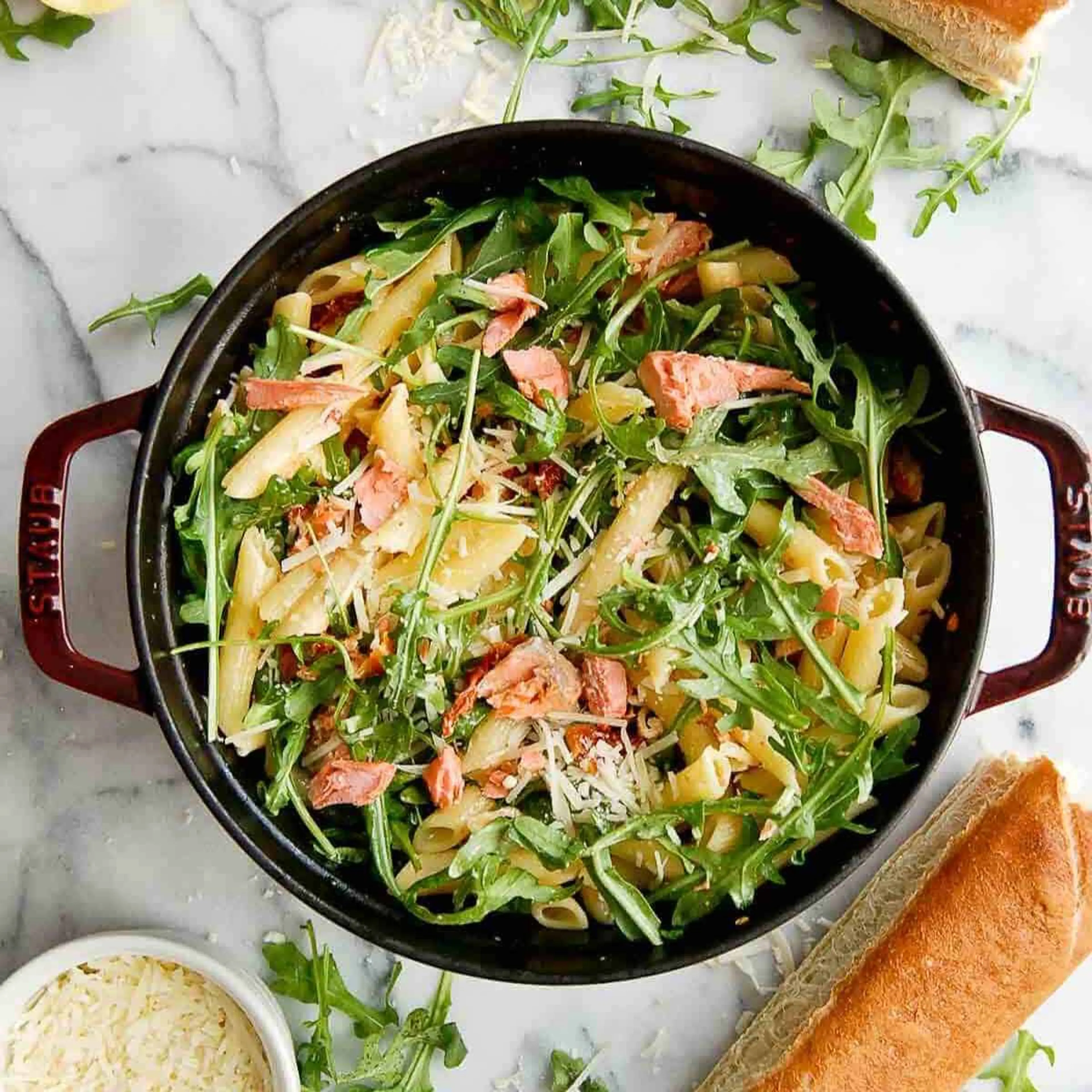 Light And Creamy Lemon Salmon Pasta (Easy Recipe)