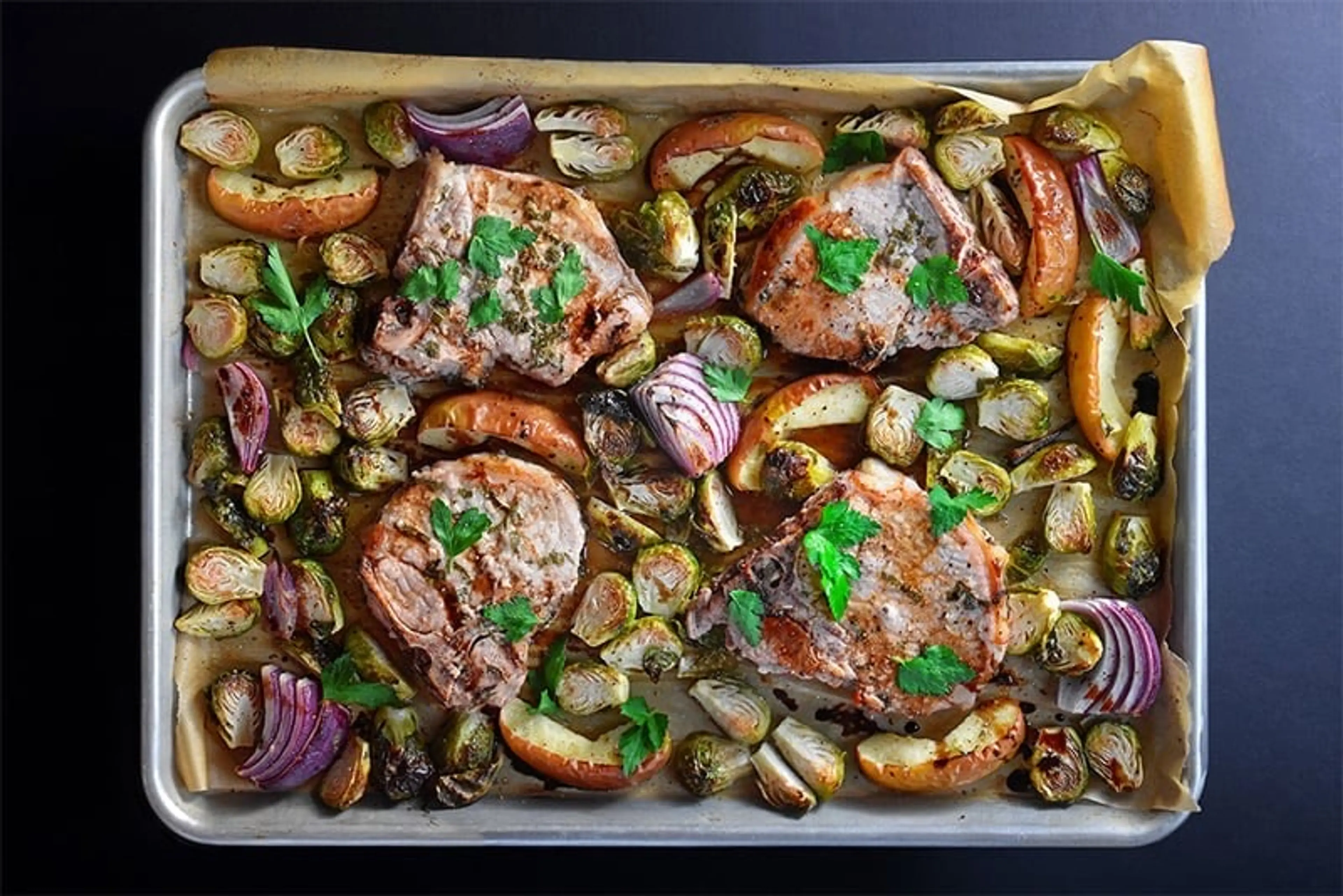 Sheet Pan Pork Chop Supper