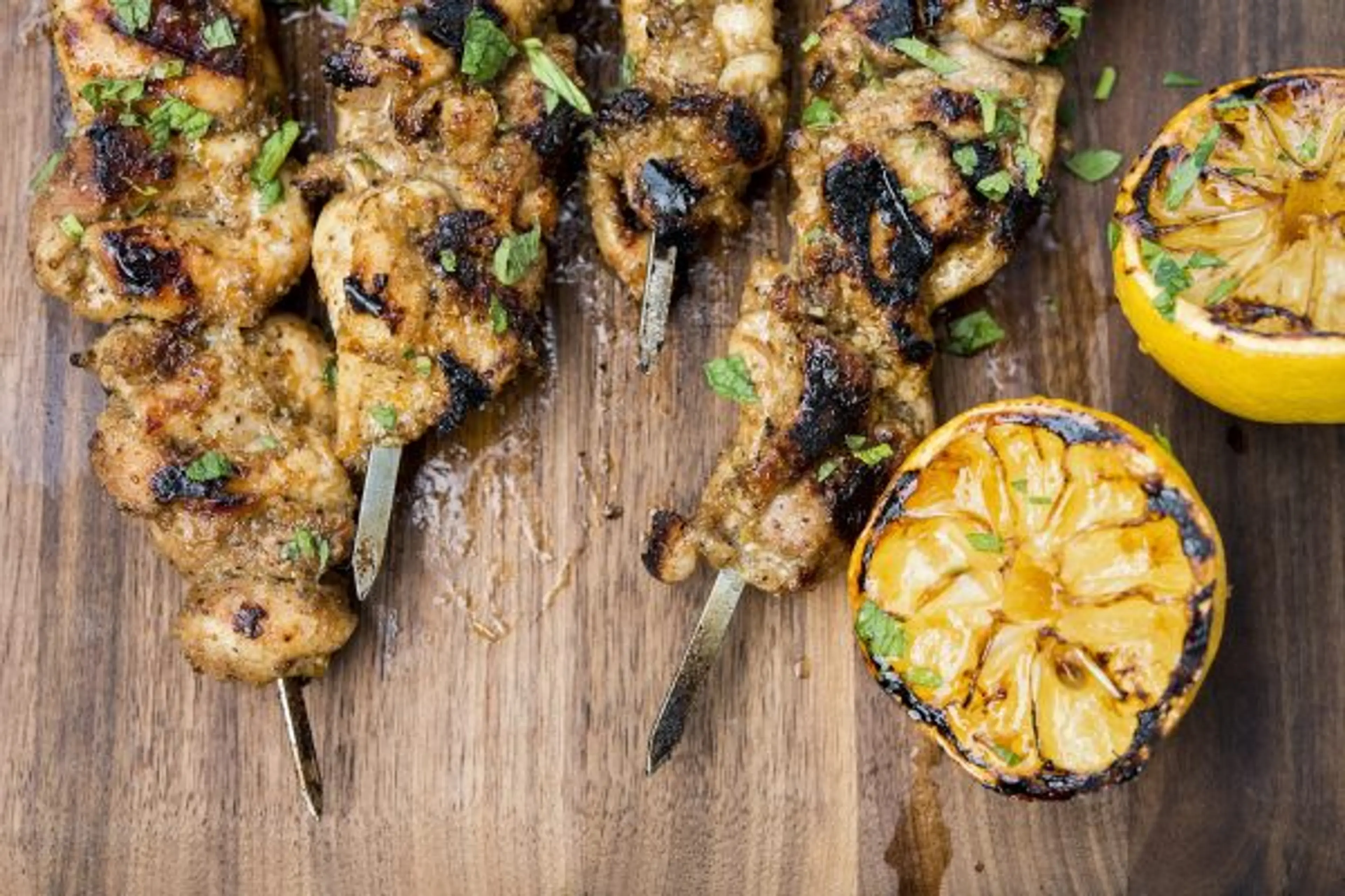 Moroccan Ginger-Lemon Chicken Skewers