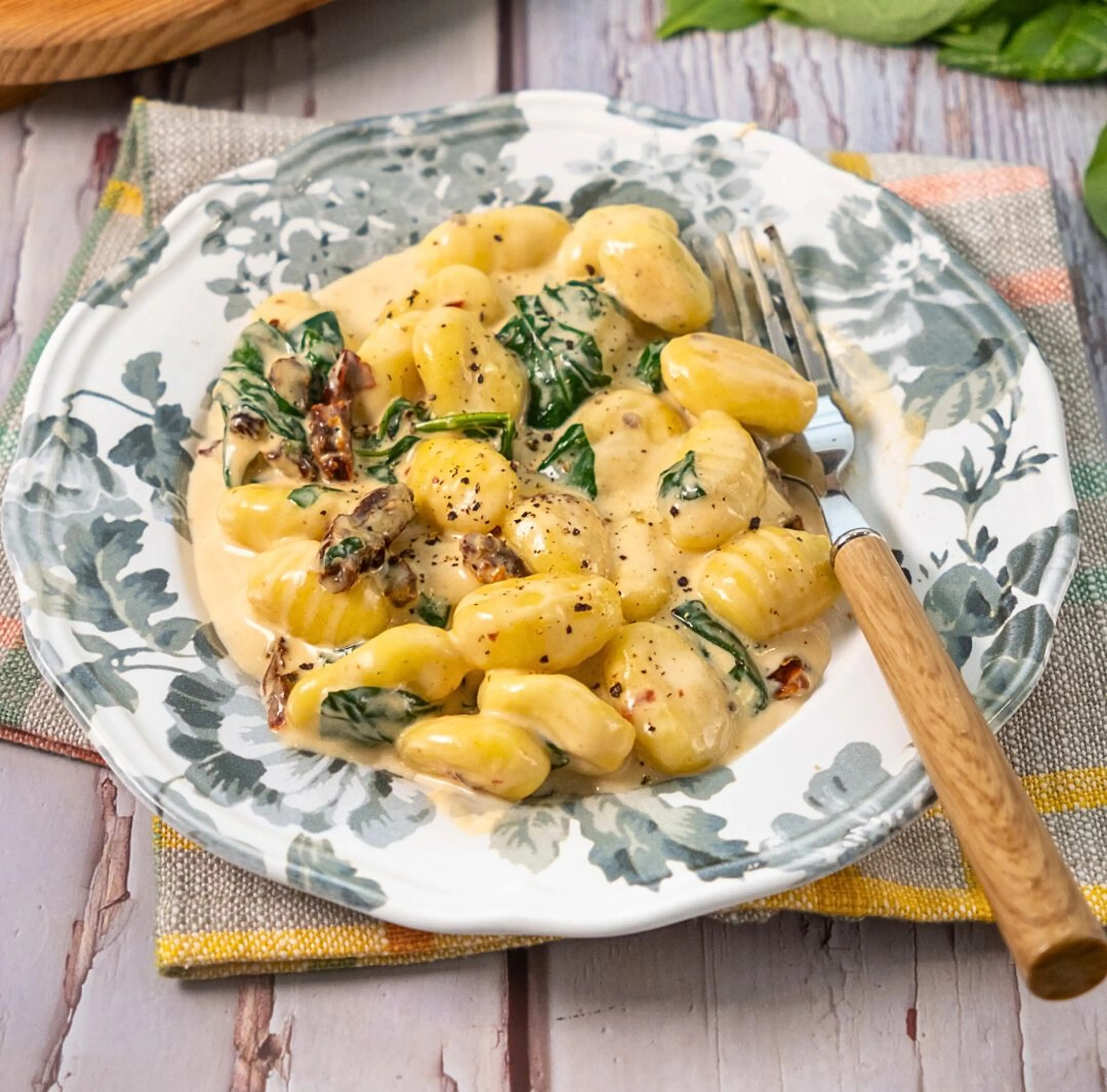 Homemade Gnocchi with Goat Cheese & Dried Tomatoes