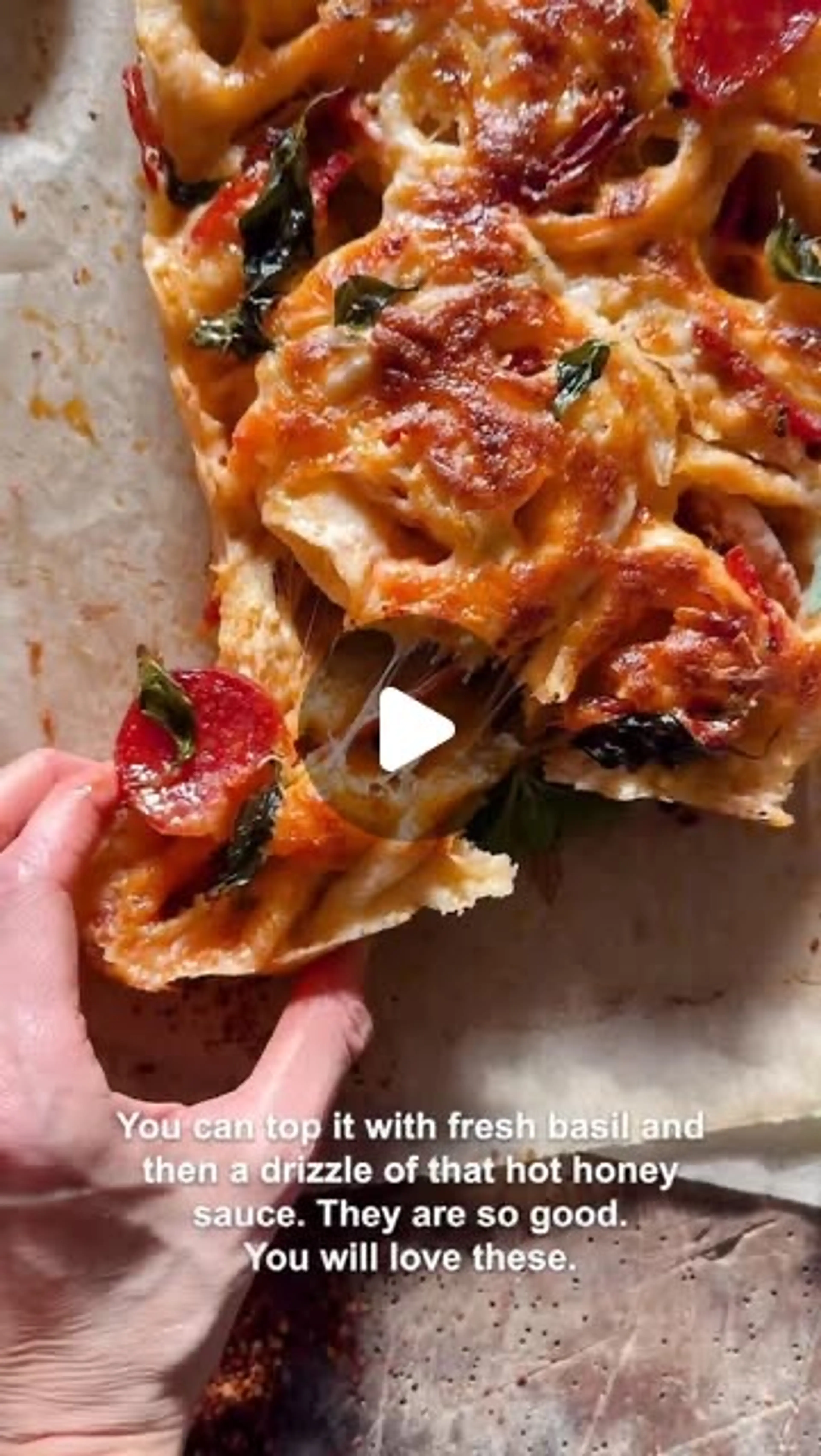 Hot Honey Pepperoni Pizza Rolls. Soft, Cheesy, and a Little