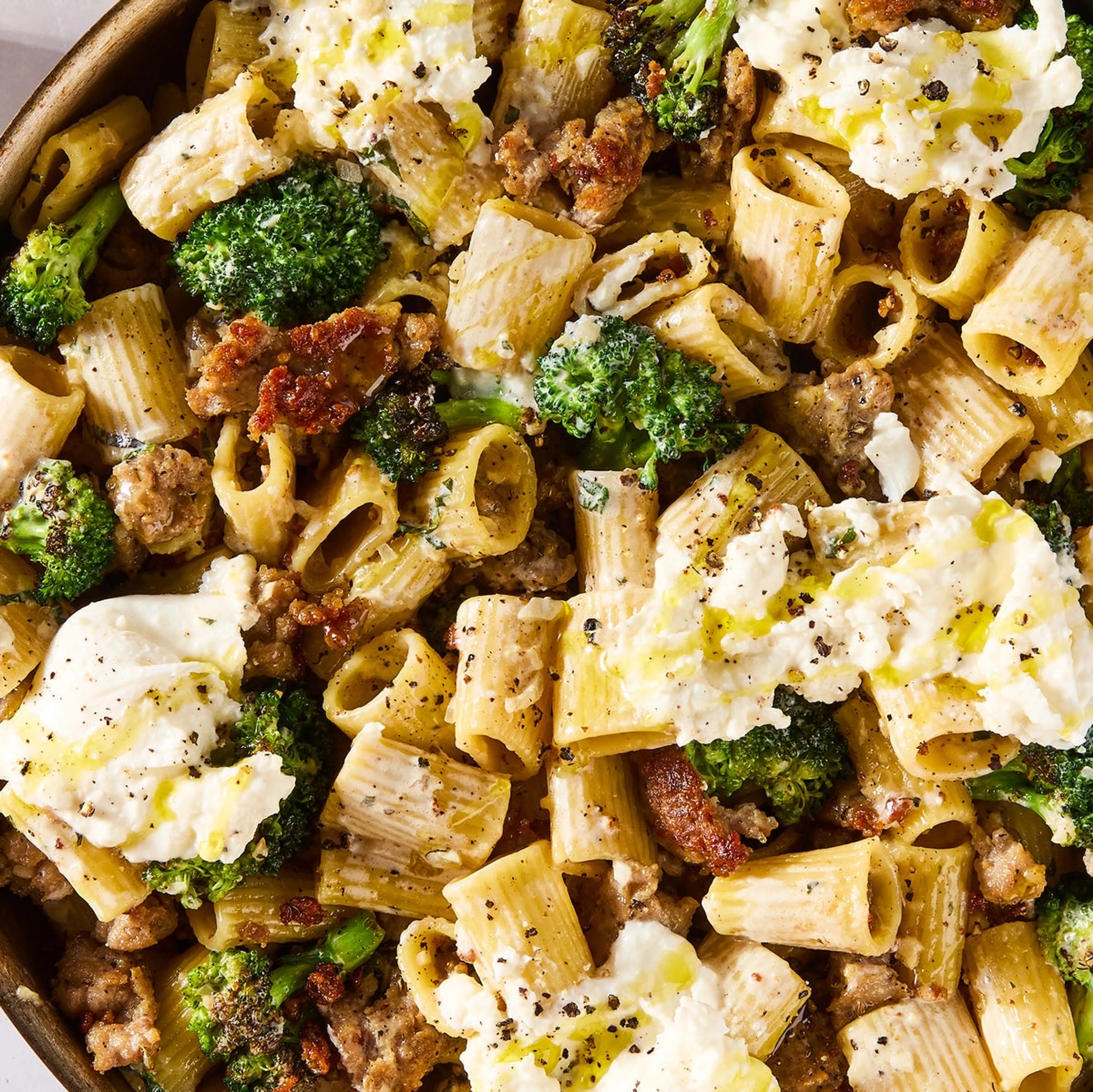 Sausage & Broccoli Burrata Pasta