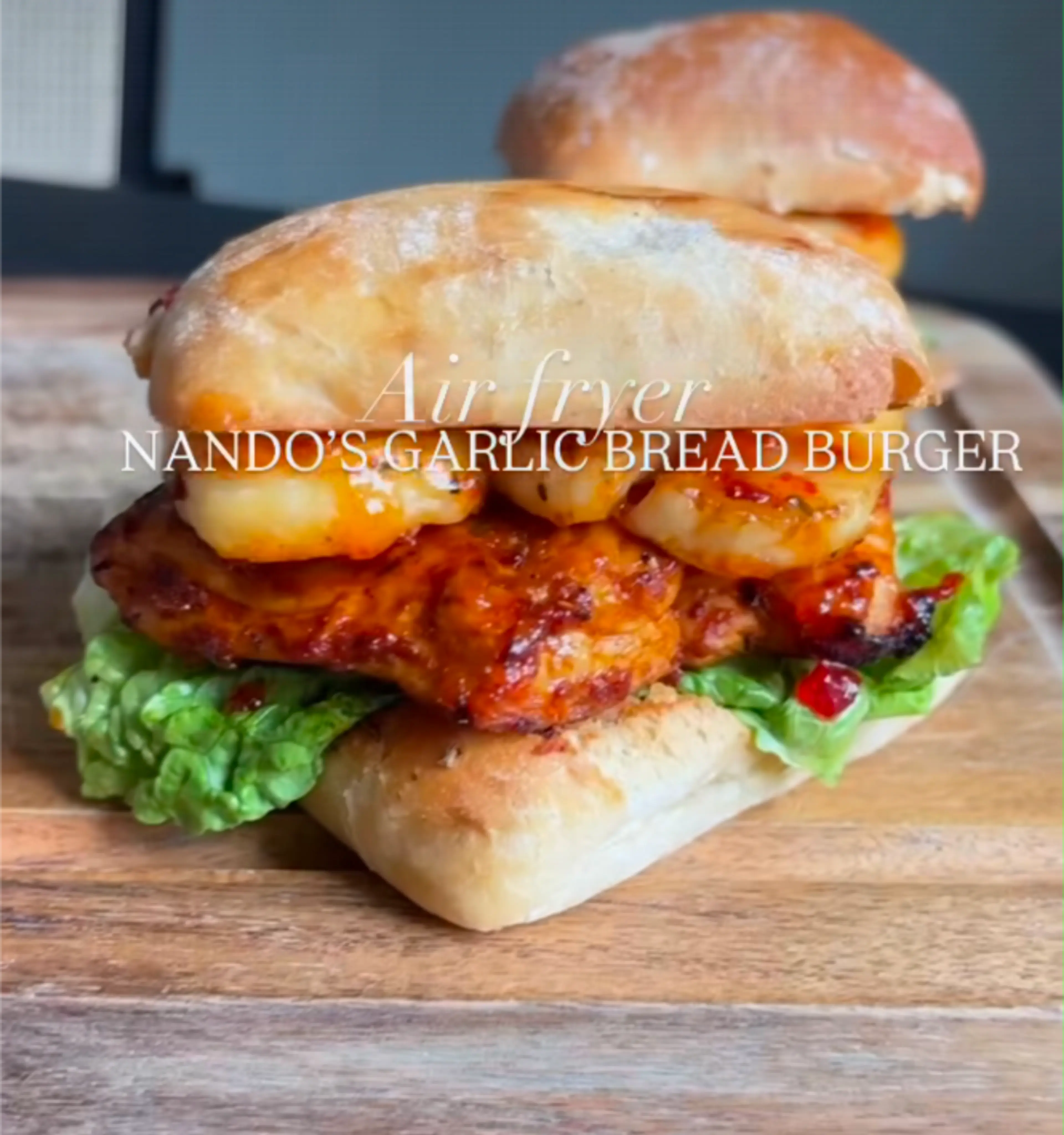 Nandos Chicken Garlic Bread Burger