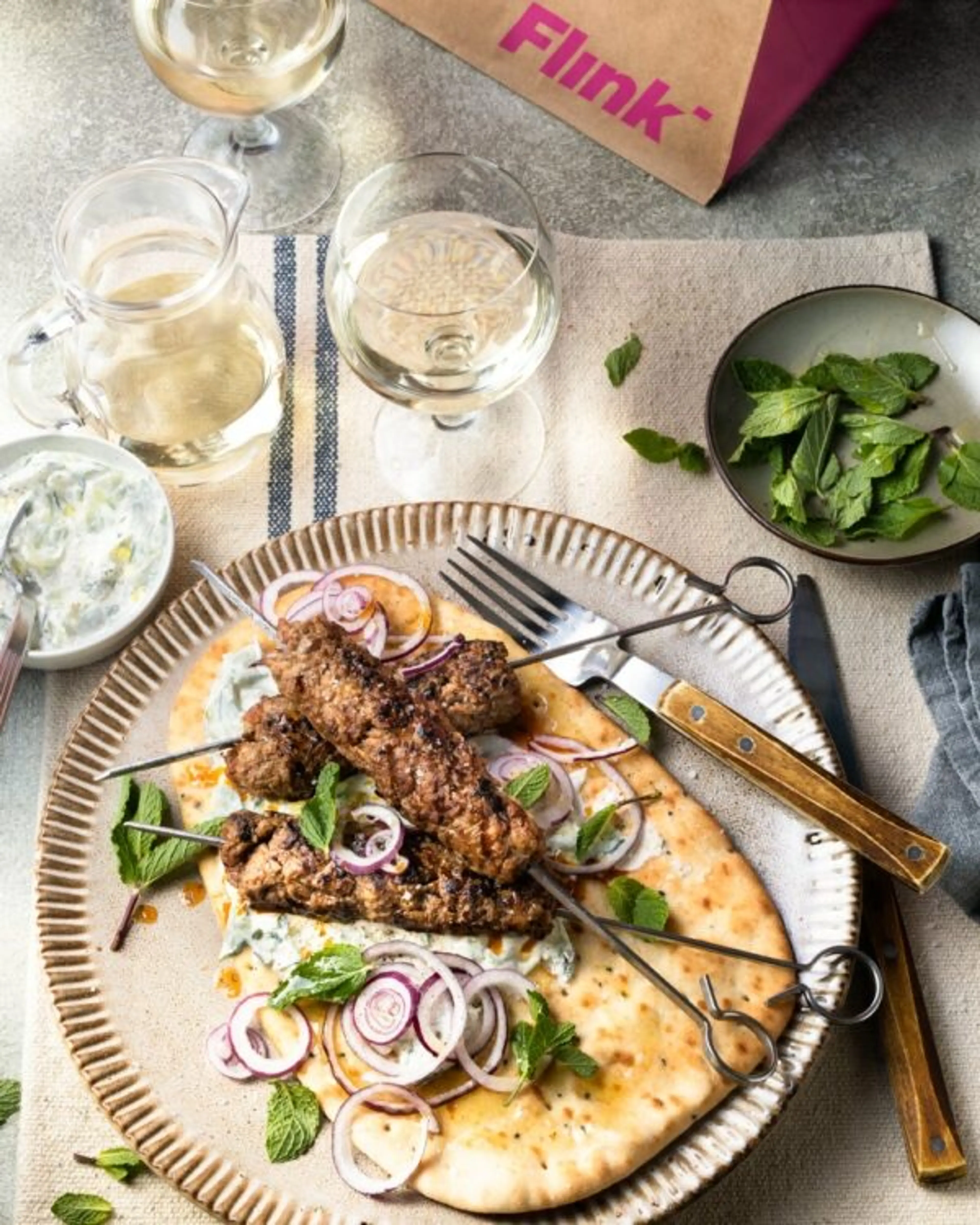 Griekse kofta met tzatziki