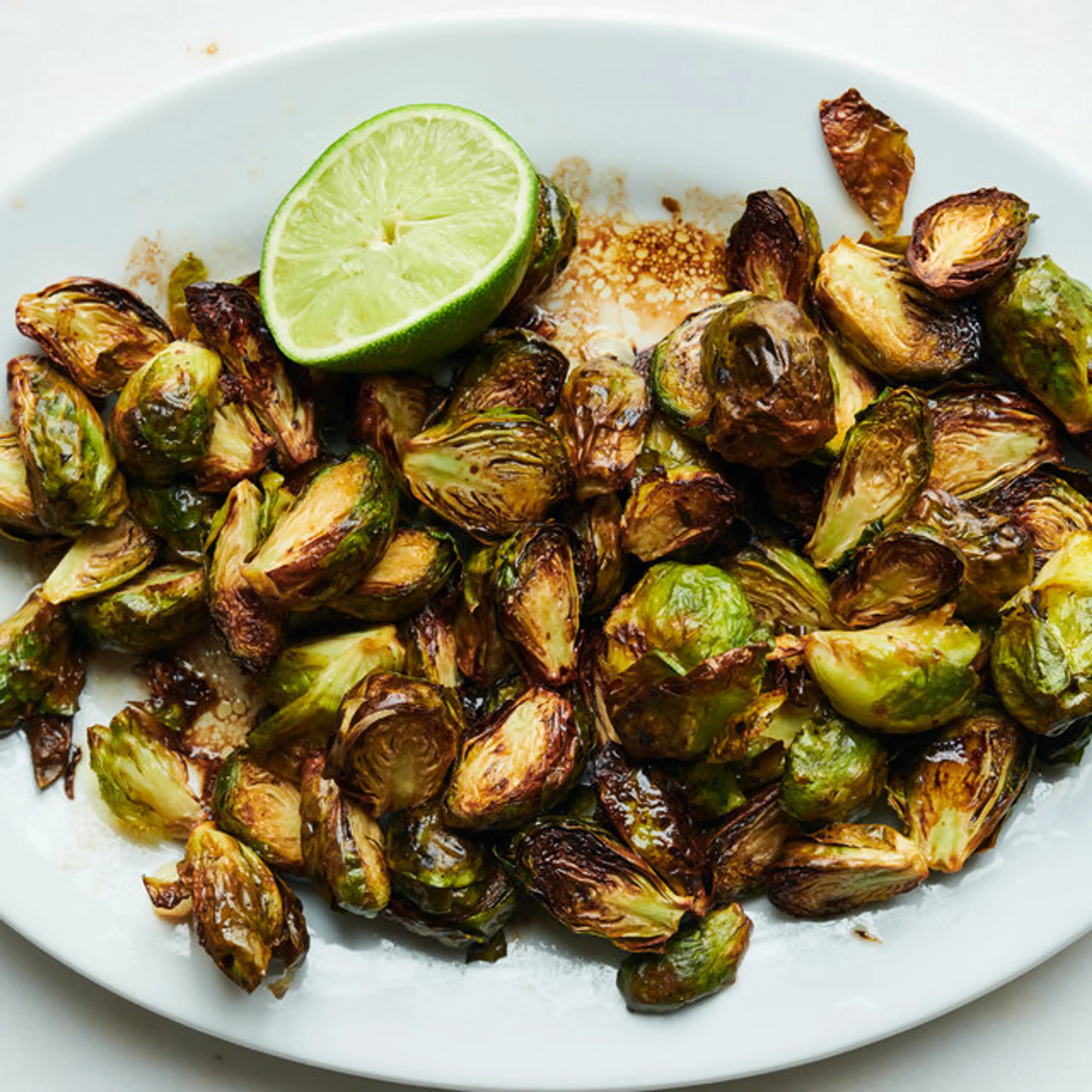 Air-Fryer Brussels Sprouts With Garlic, Balsamic and Soy