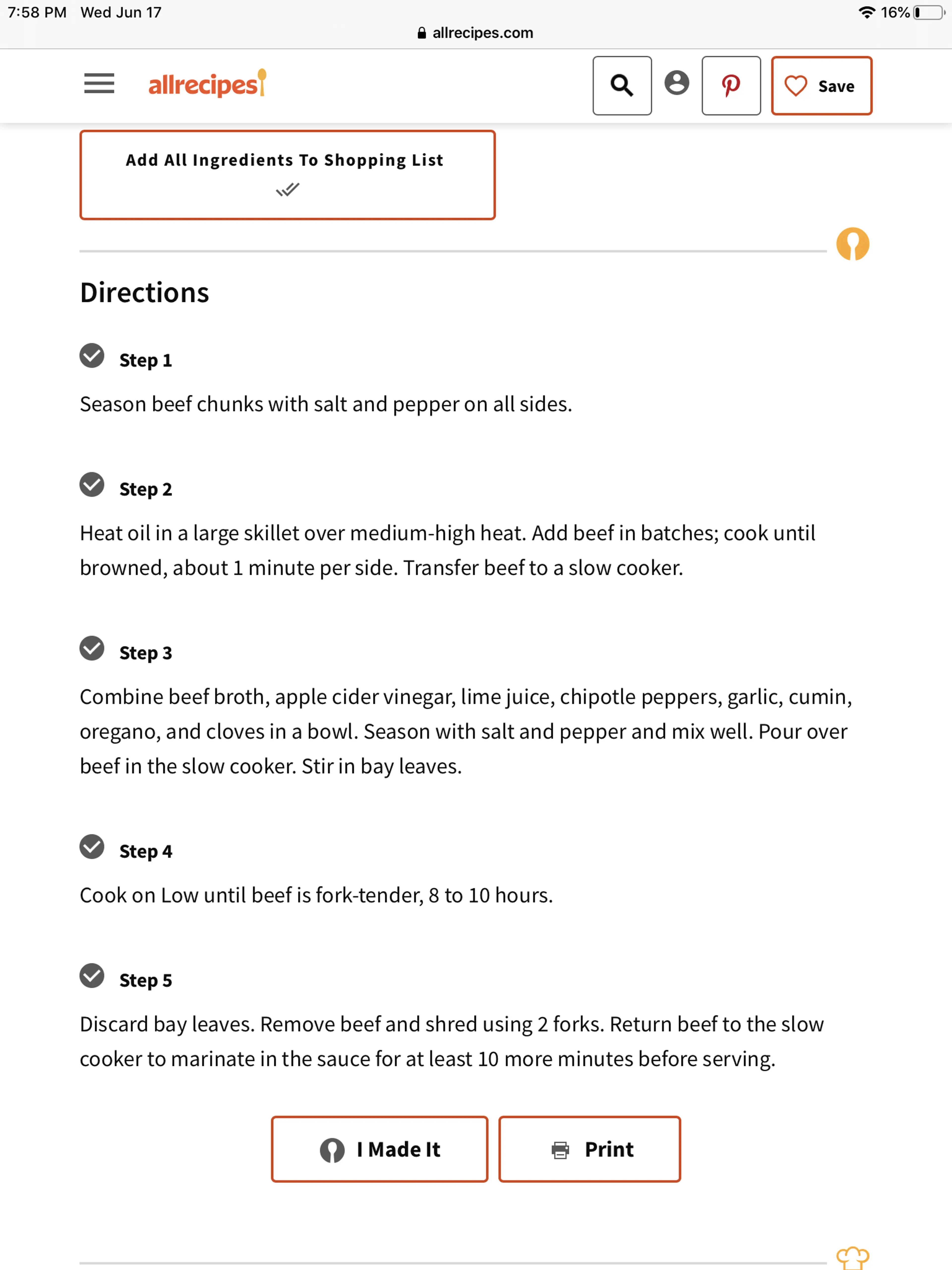Barbacoa Style Shredded Beef