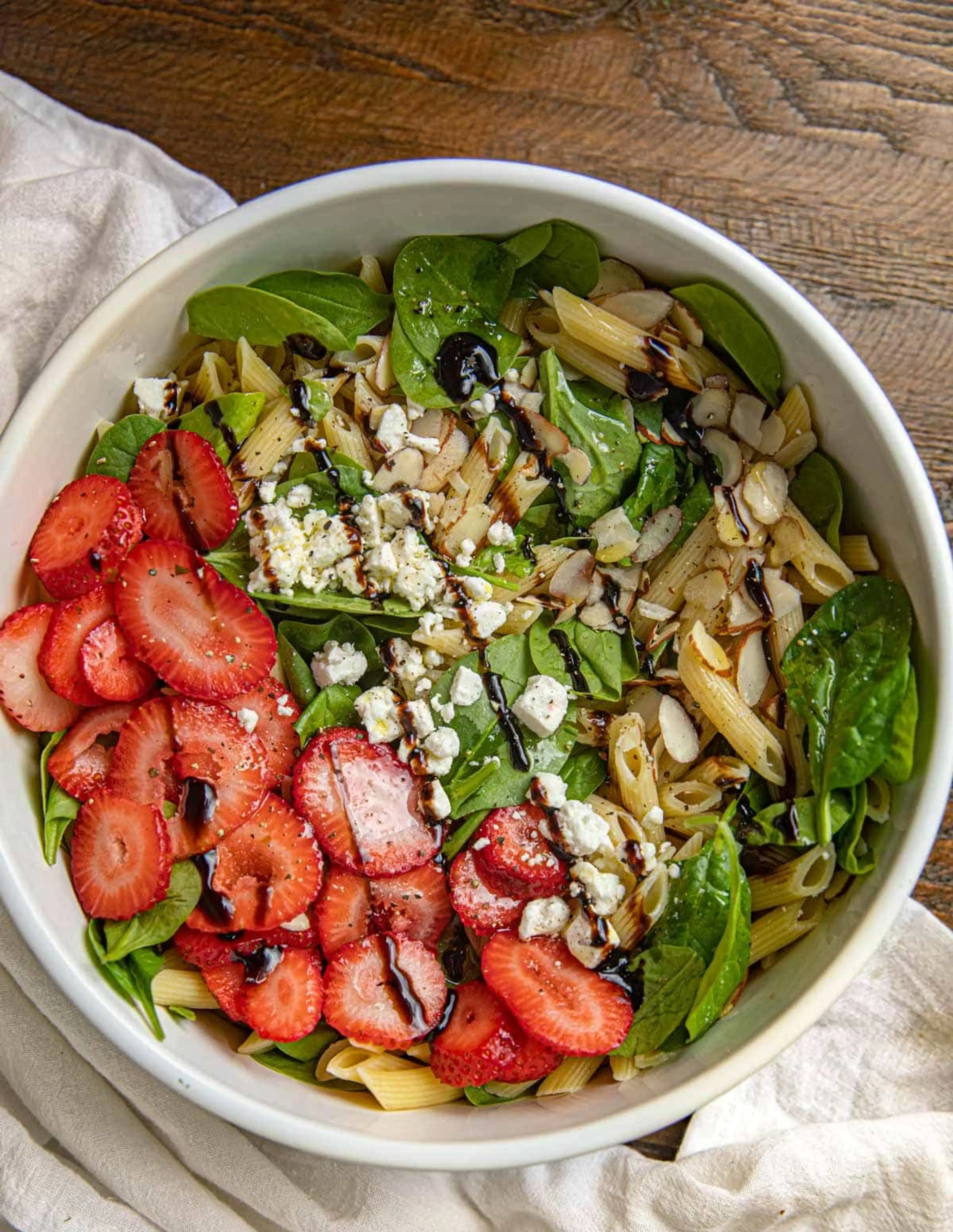 Strawberry Spinach Pasta Salad