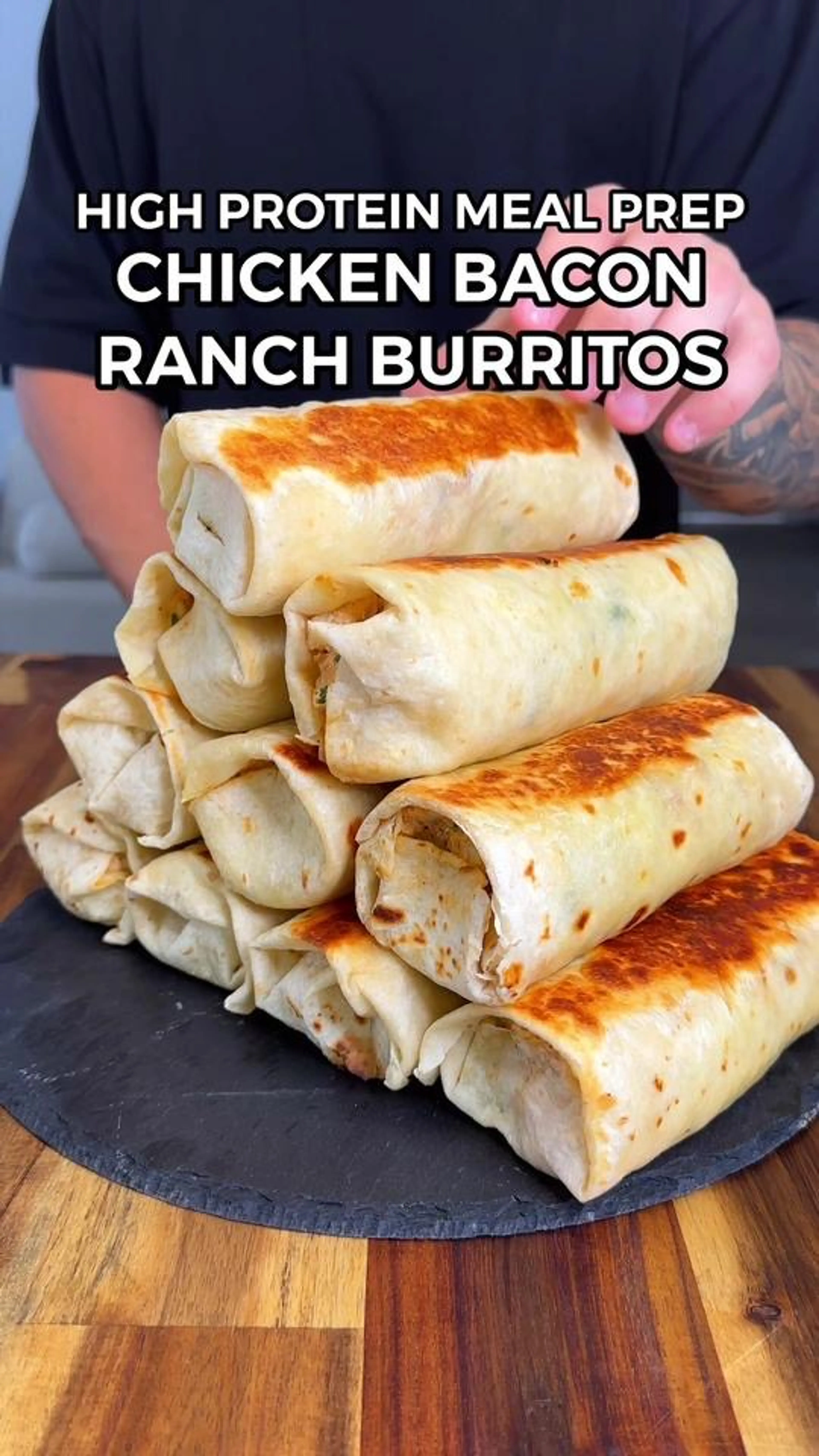 High Protein Chicken Bacon Ranch Burritos