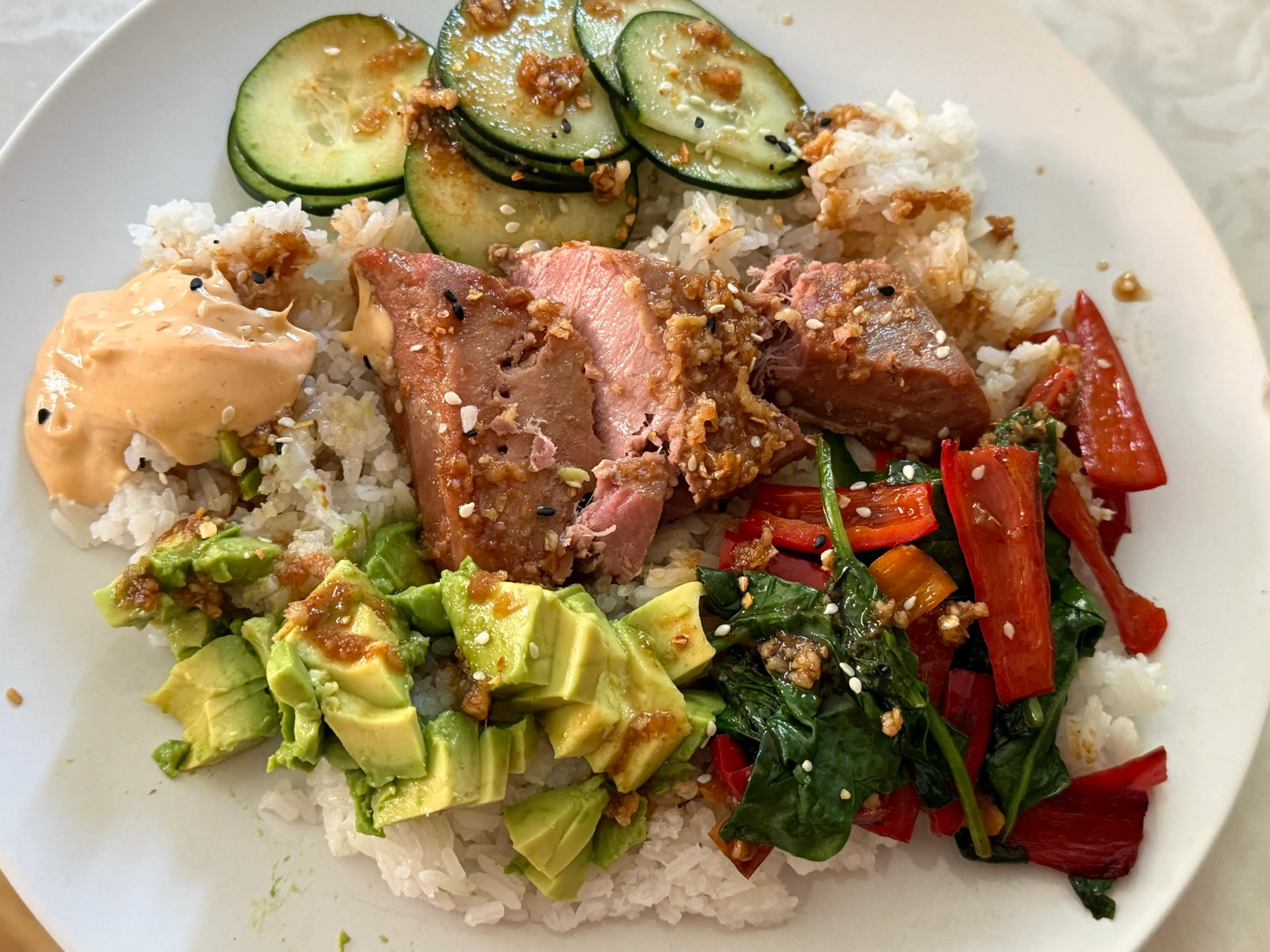 Spicy Salmon Rice Bowls