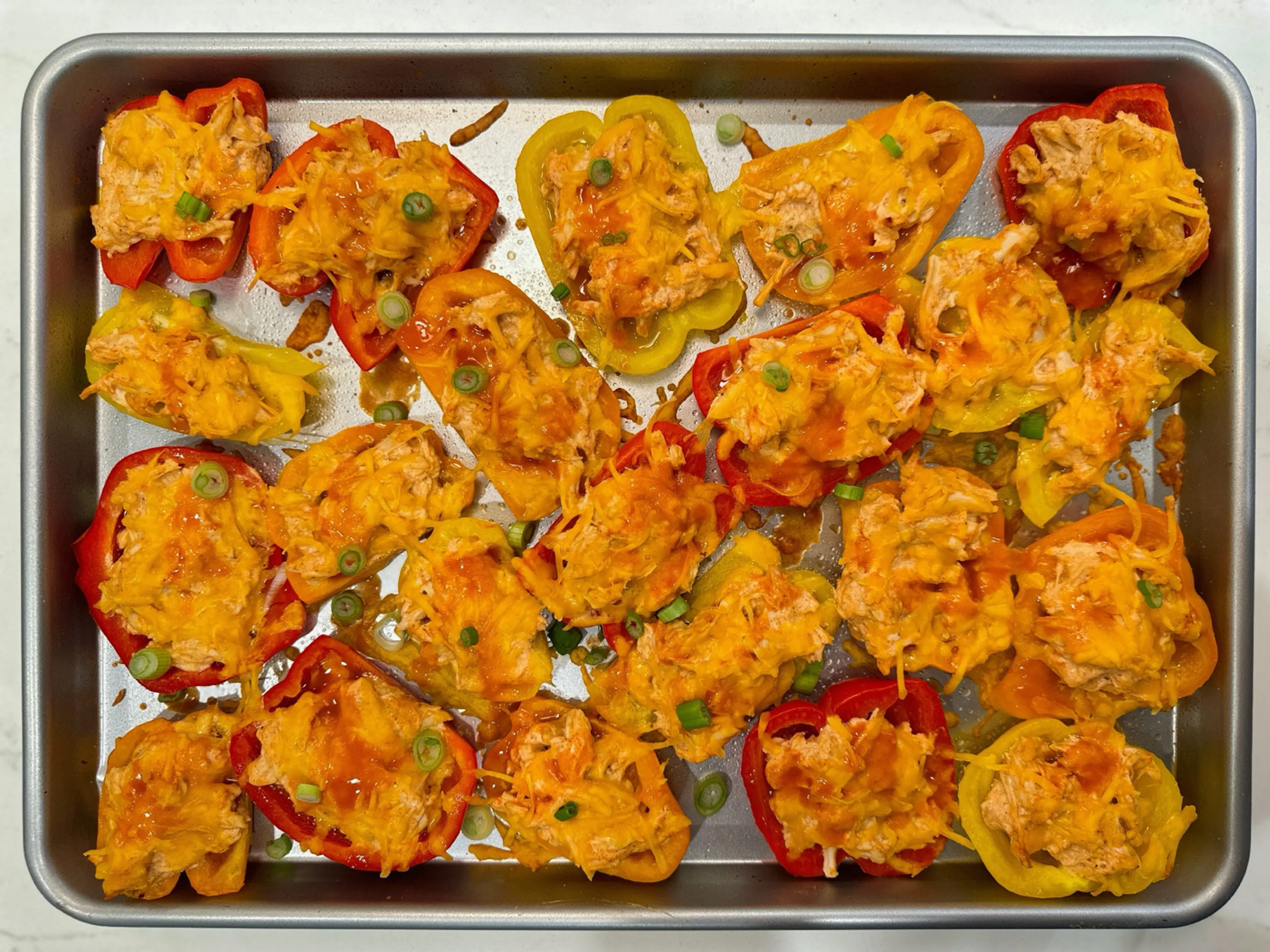 Buffalo Chicken Bell Pepper Nachos