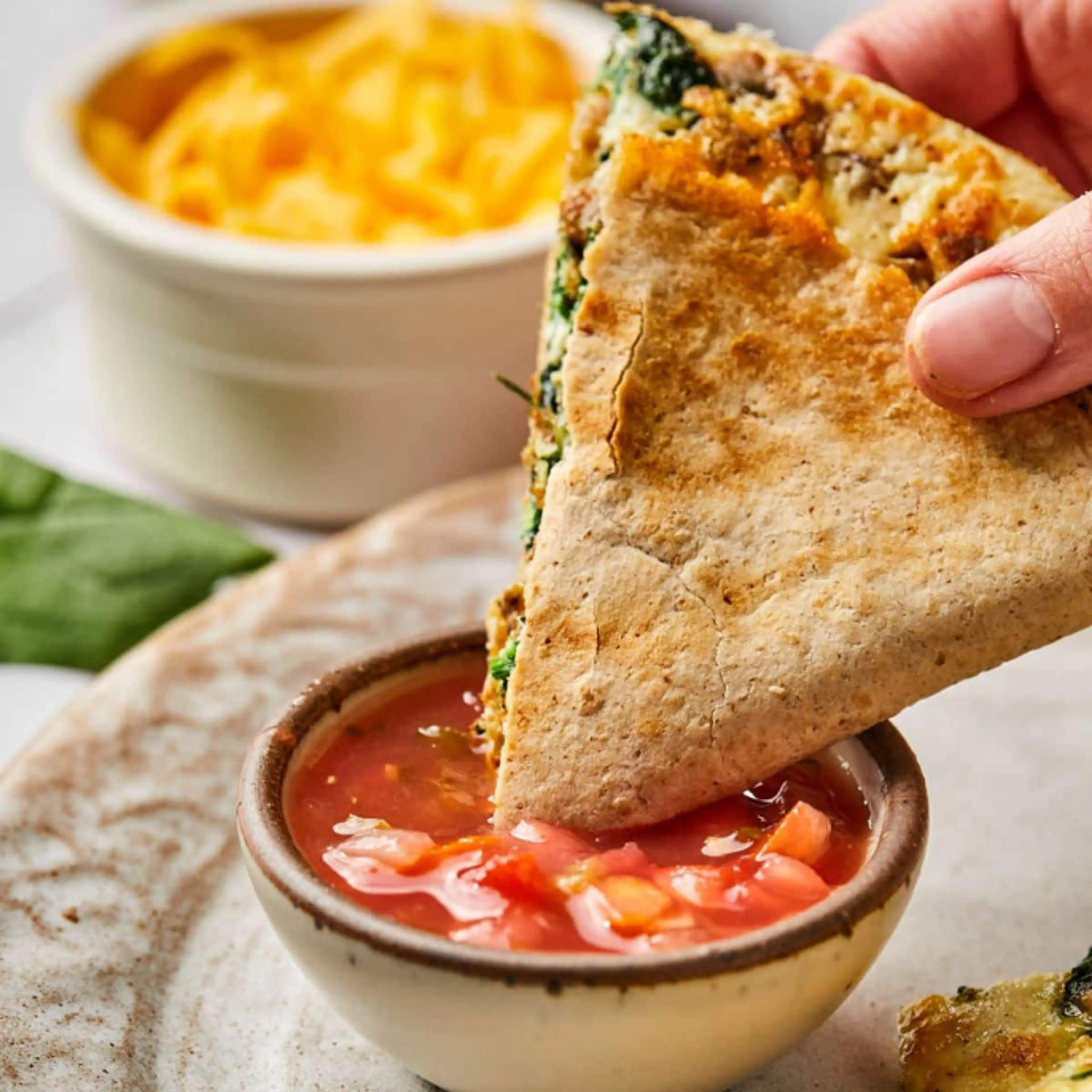 Healthy Breakfast Quesadilla (High Protein)