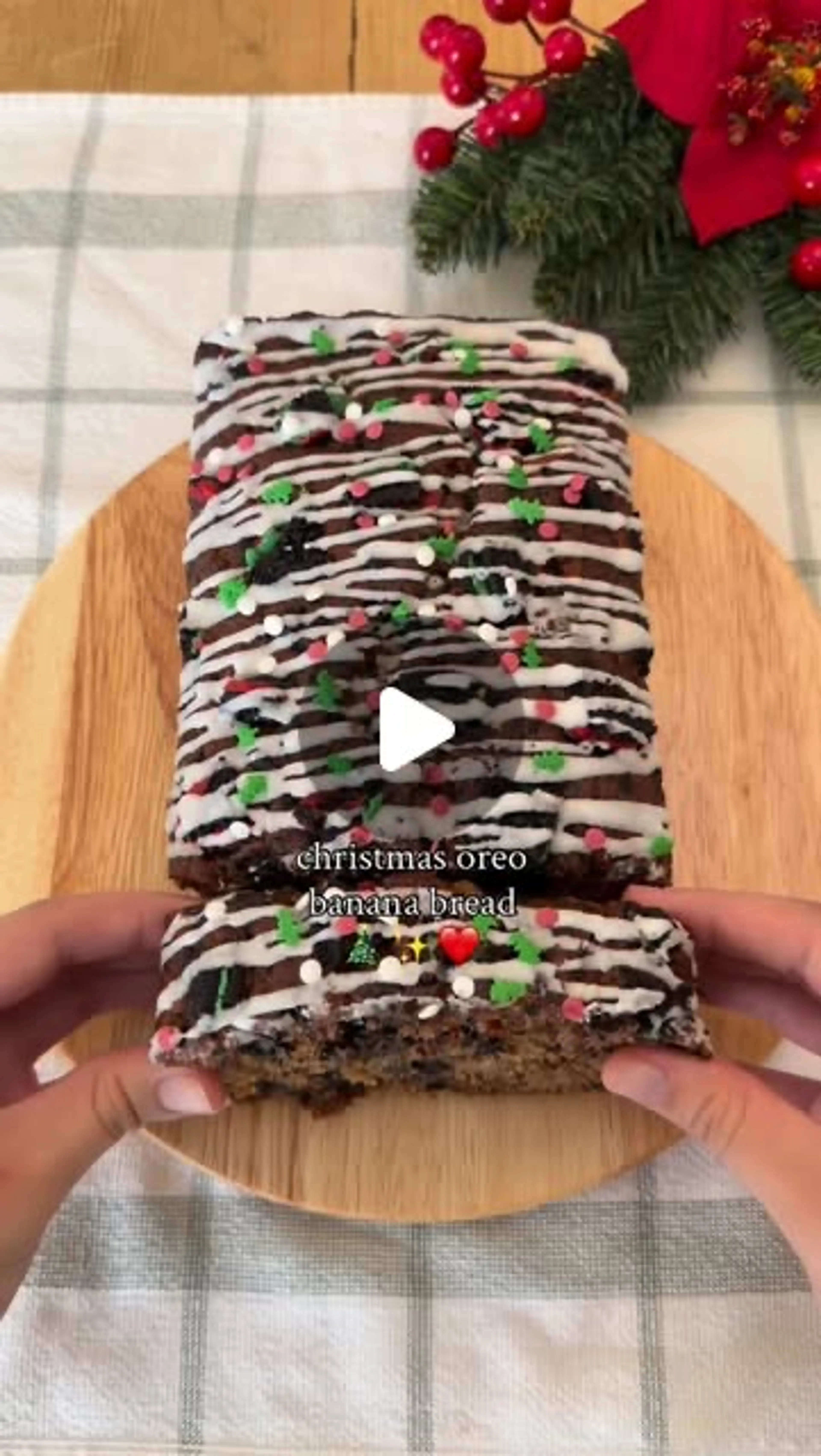Christmas Oreo Banana Bread