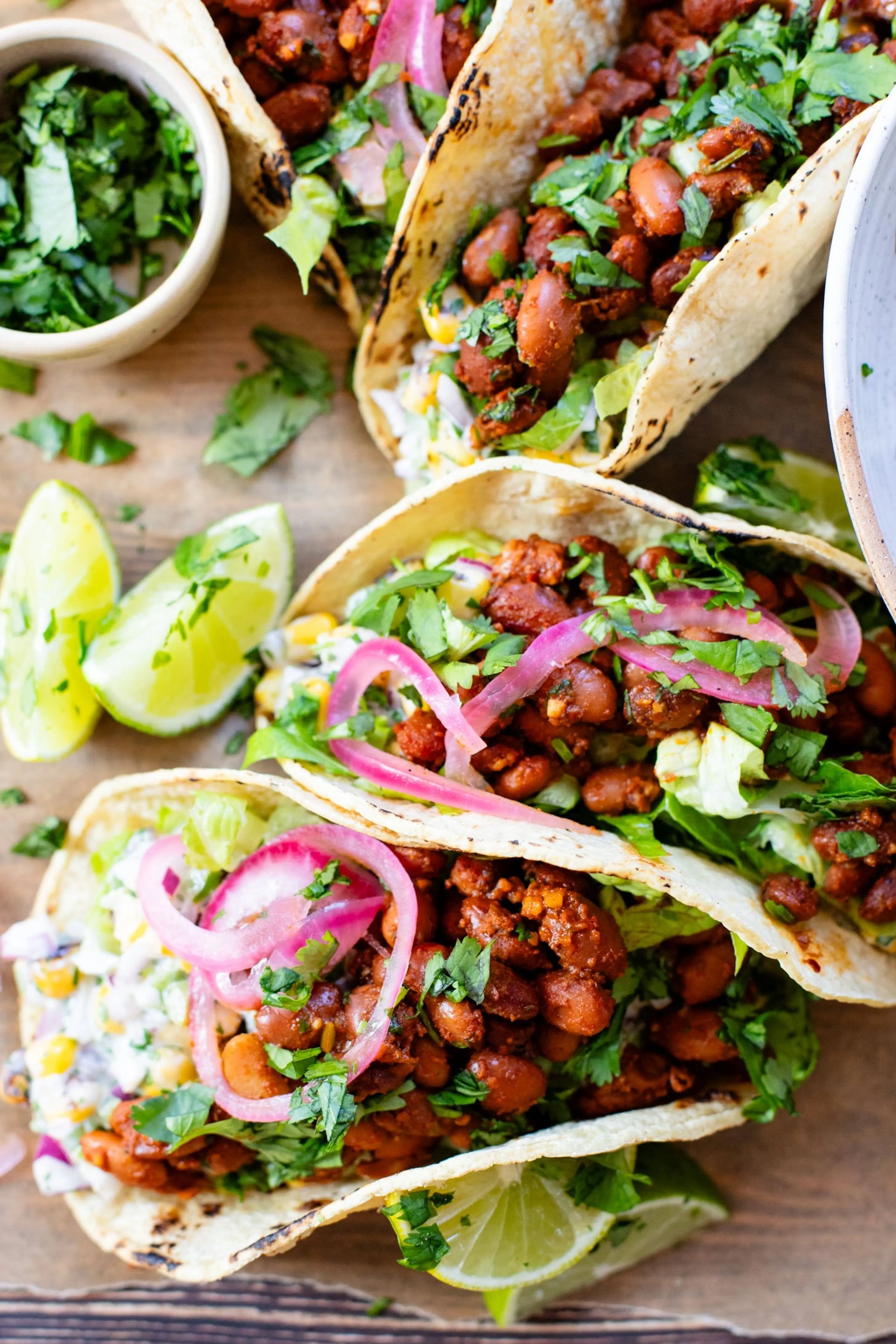 Corn Salad & Bean Tacos
