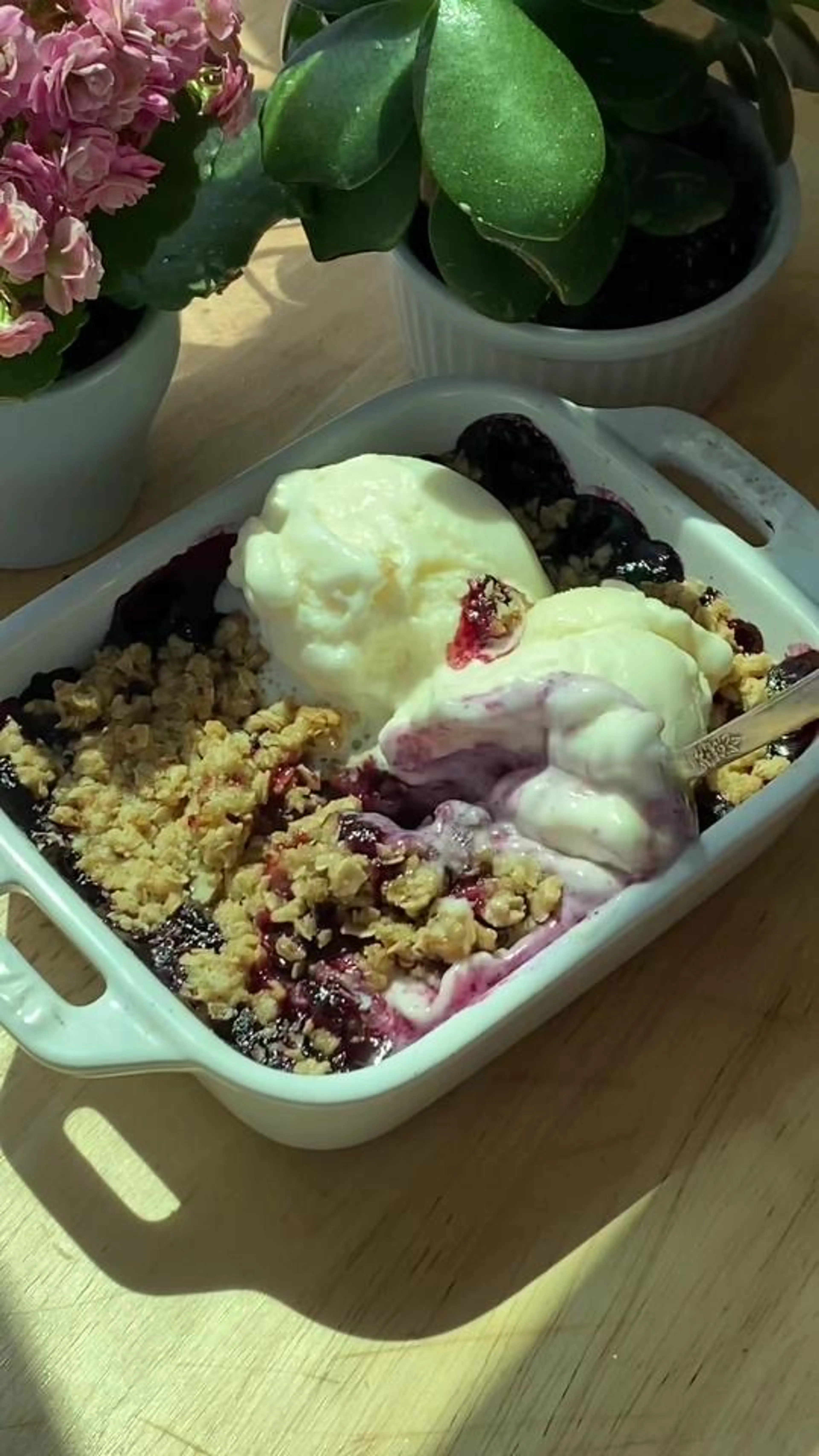 Single Serve Blueberry Cobbler