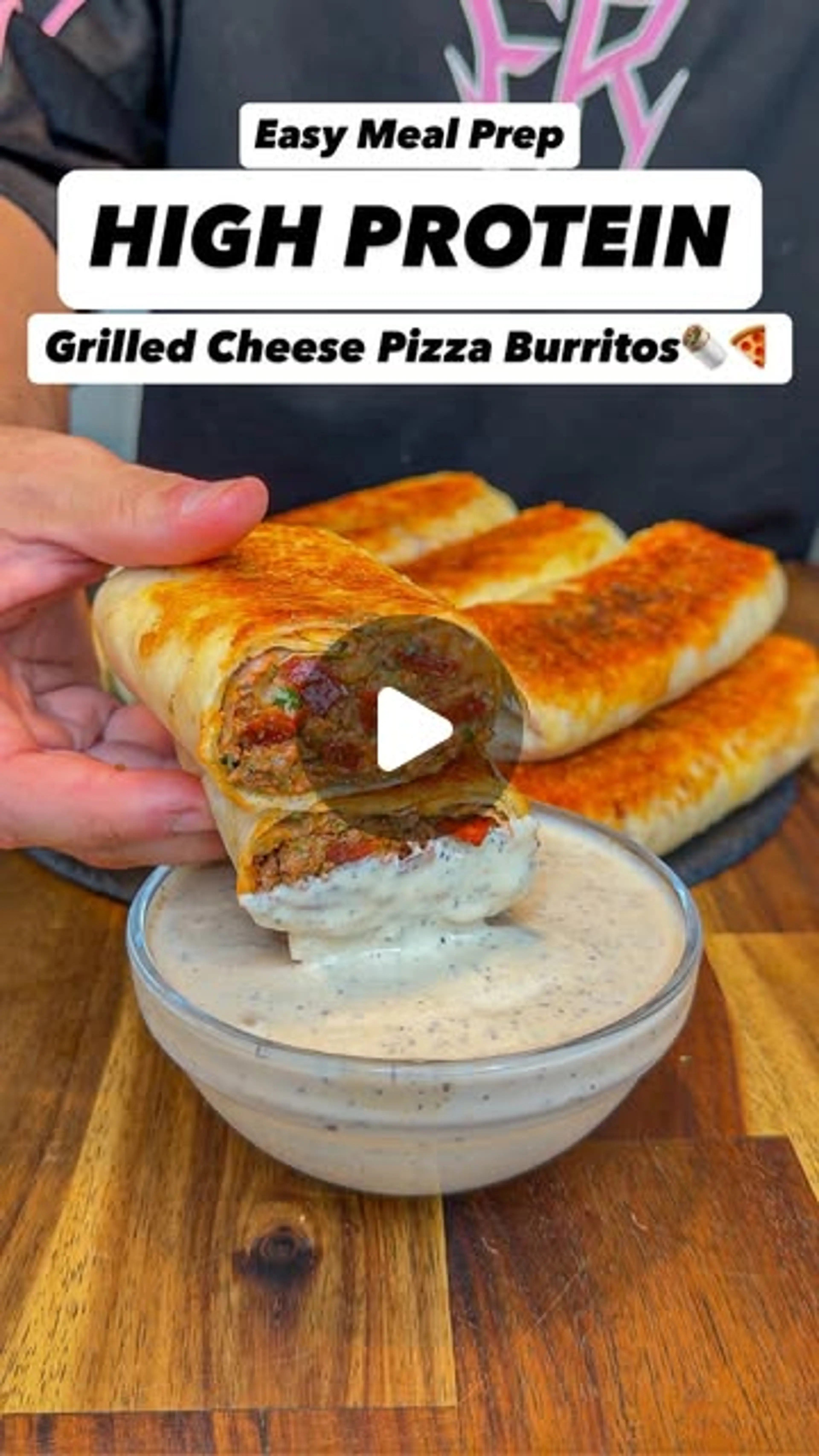 High Protein Grilled Cheese Pizza Burritos
