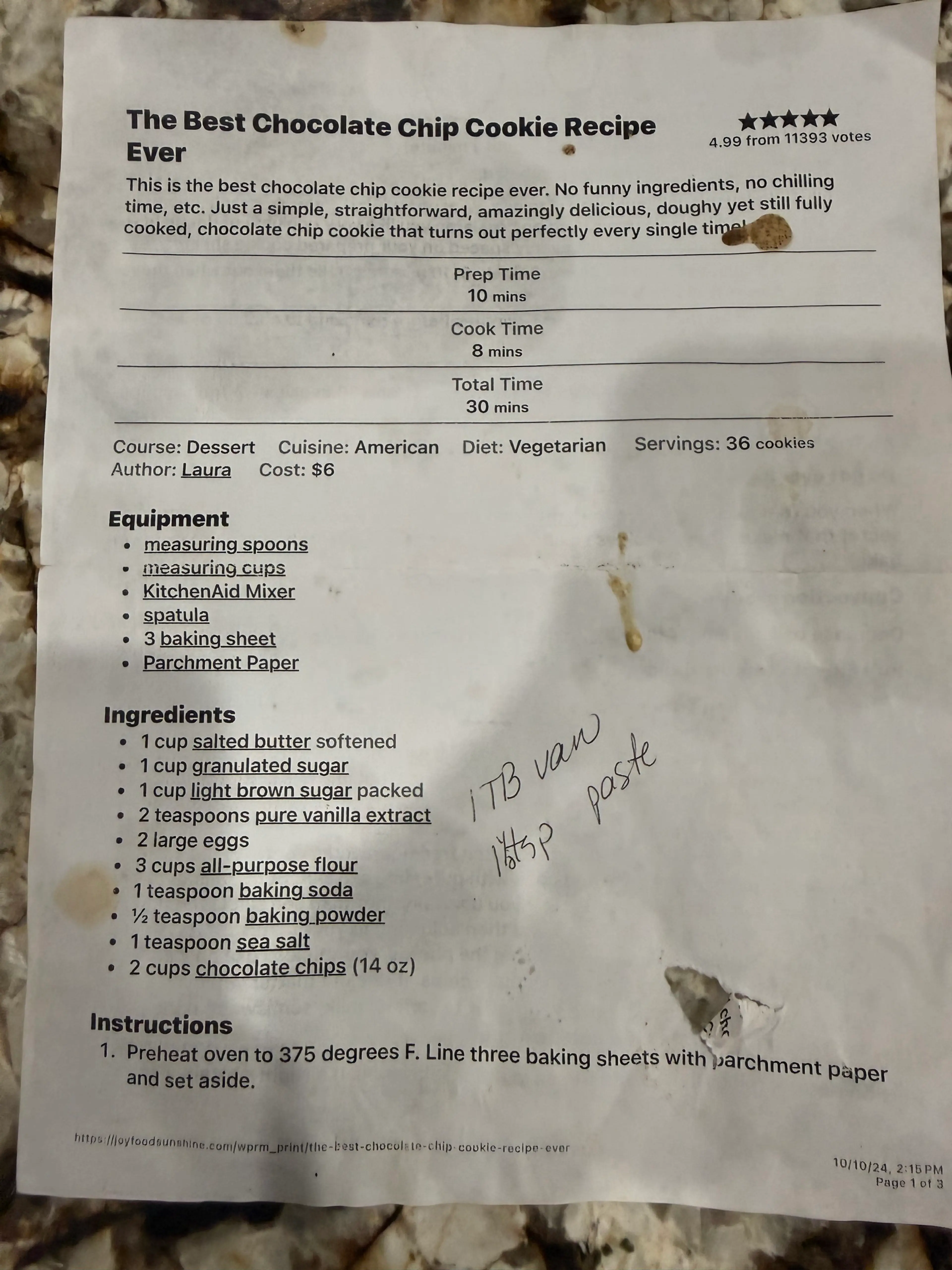 Kayci Chocolate Chip Cookie Recipe