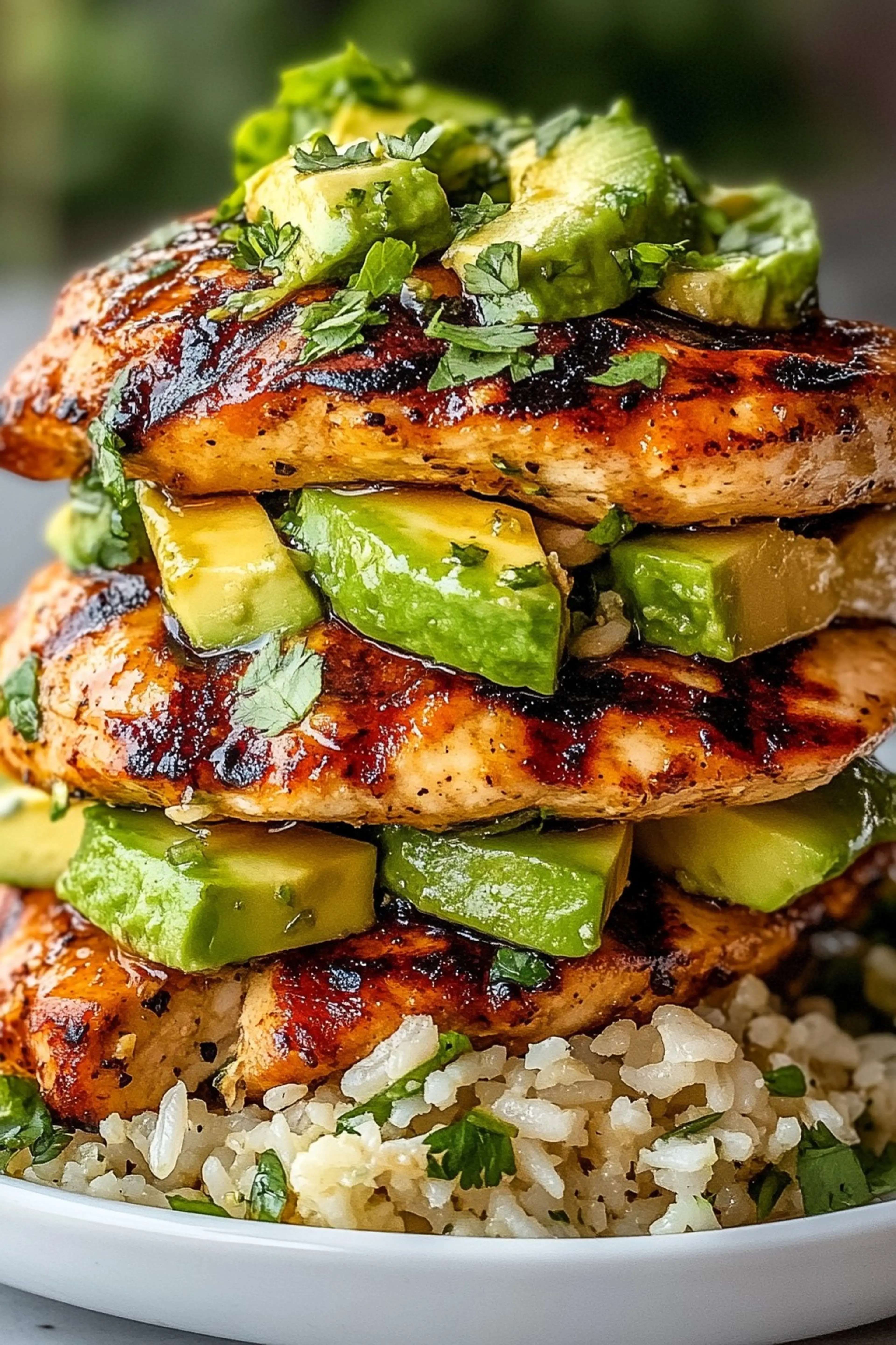 Honey Lime Chicken u0026amp; Avocado Rice Stack