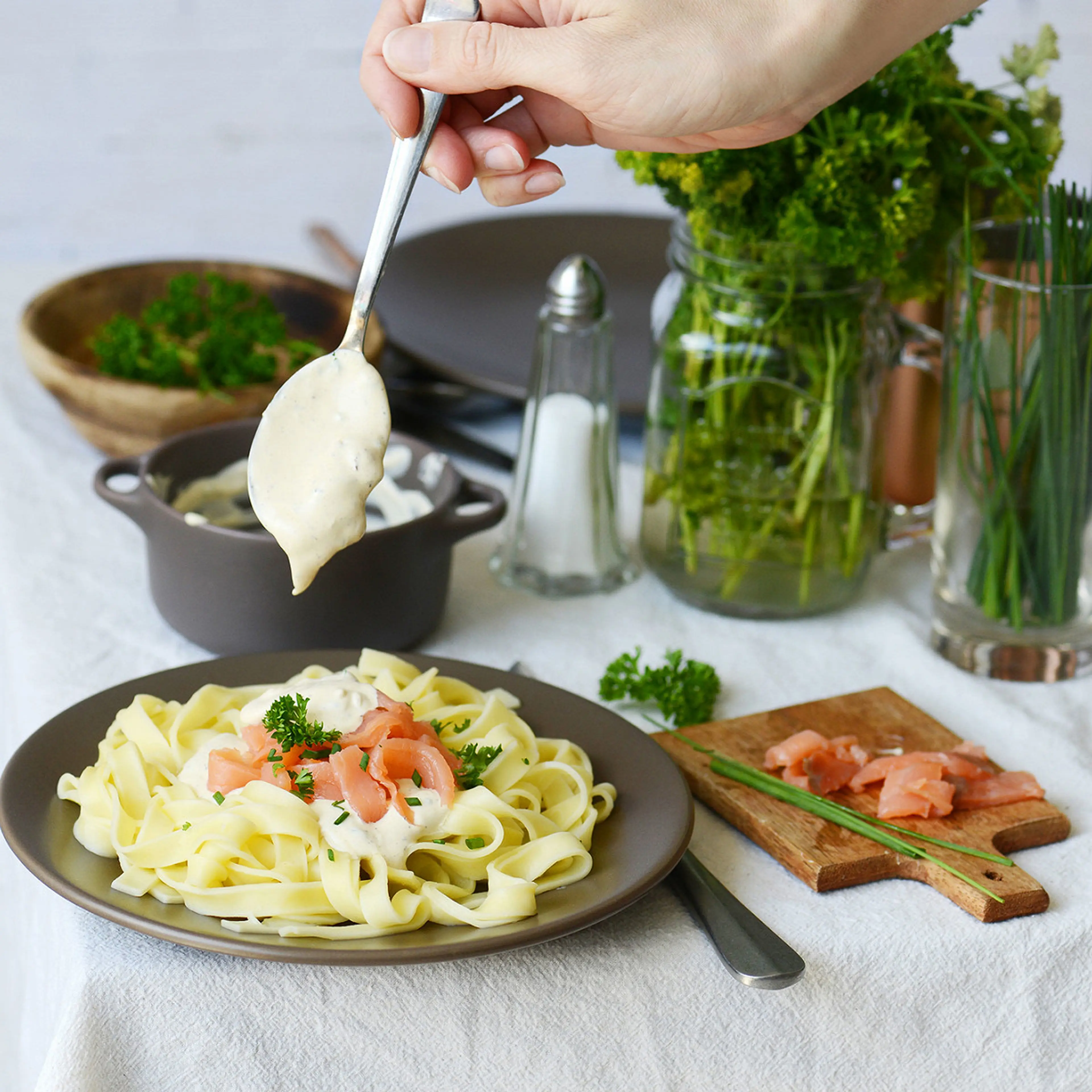 Pâtes au saumon fumé