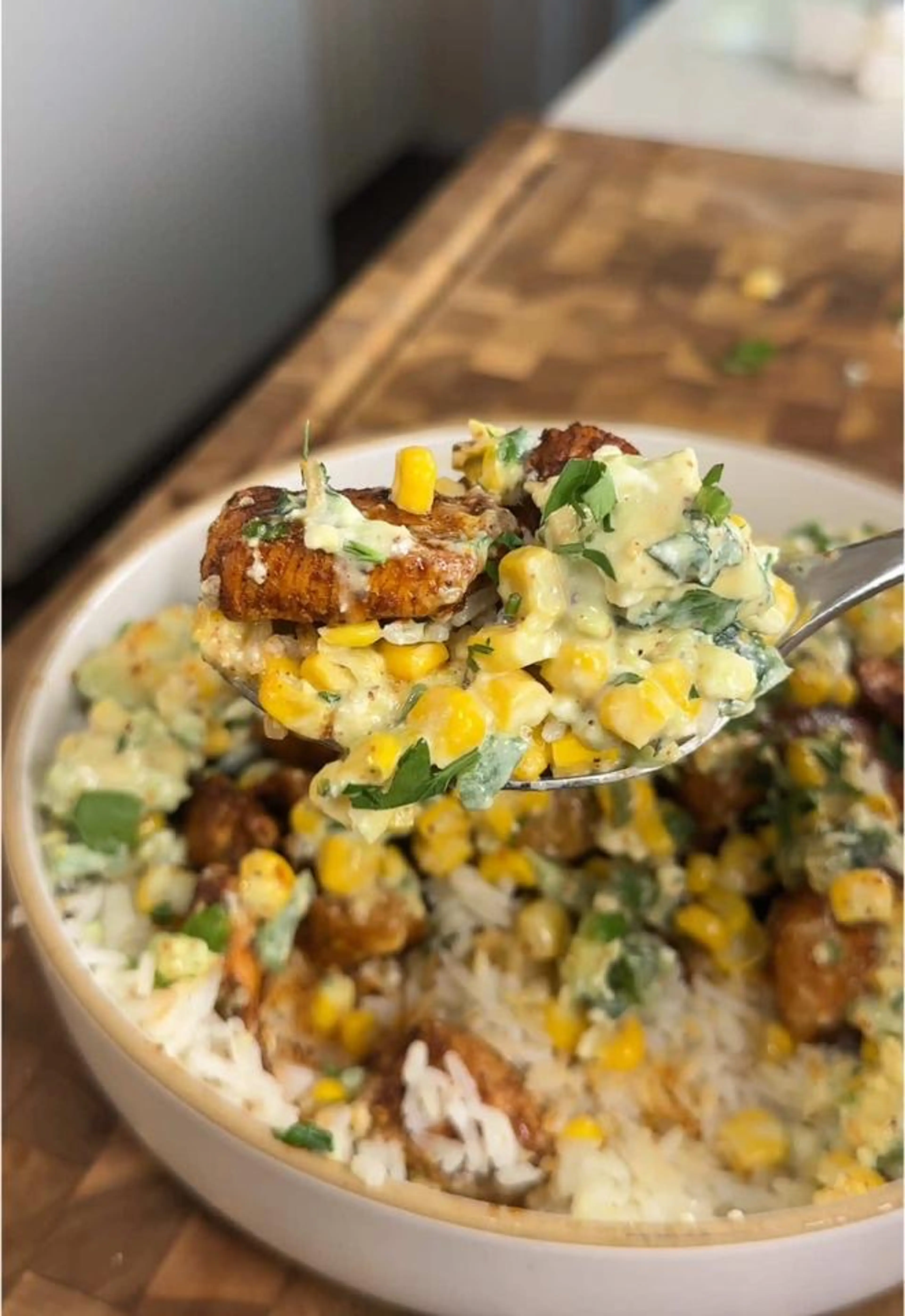 Street Corn Chicken And Rice Bowl