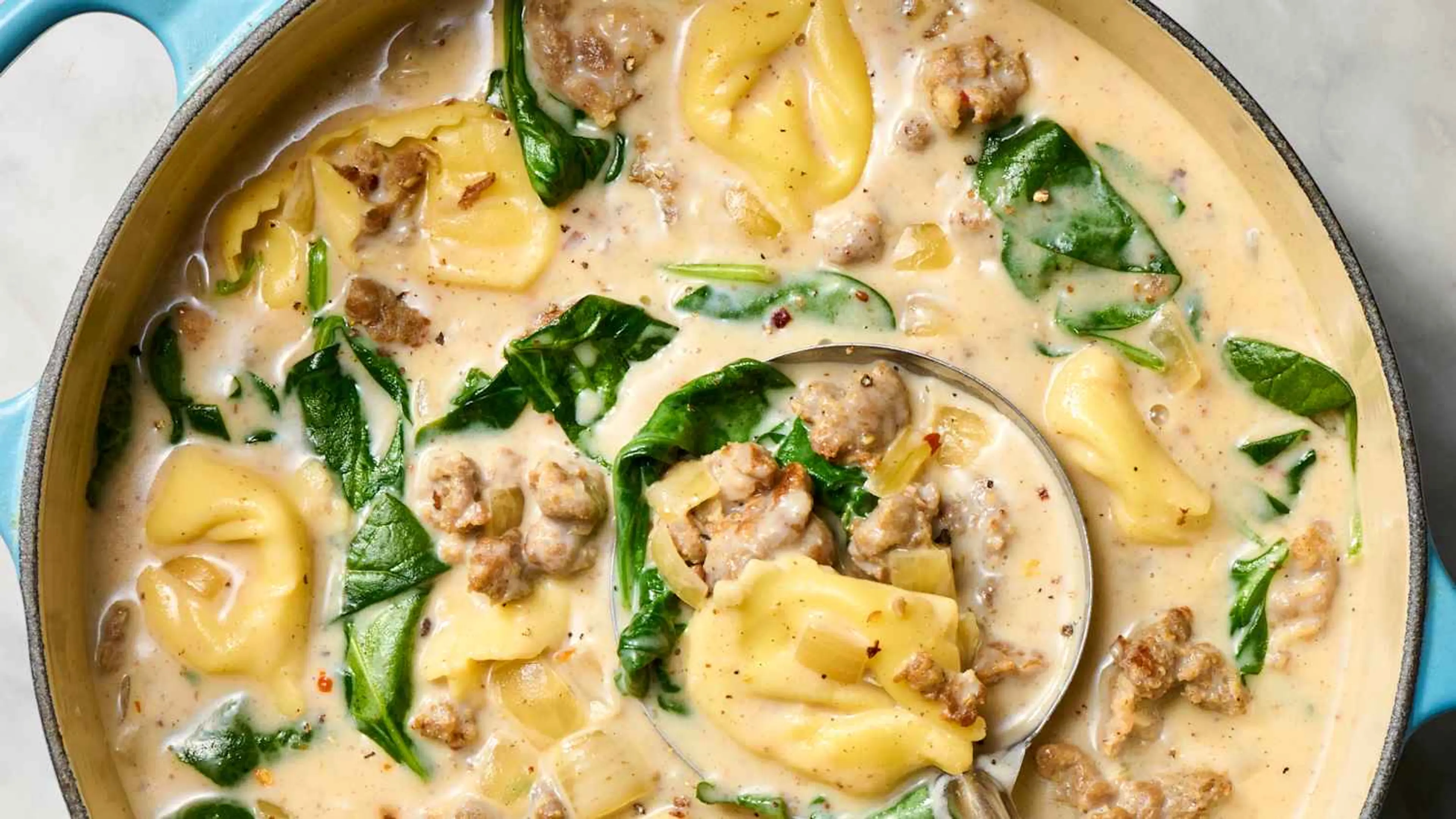 Creamy Sausage Tortellini Soup