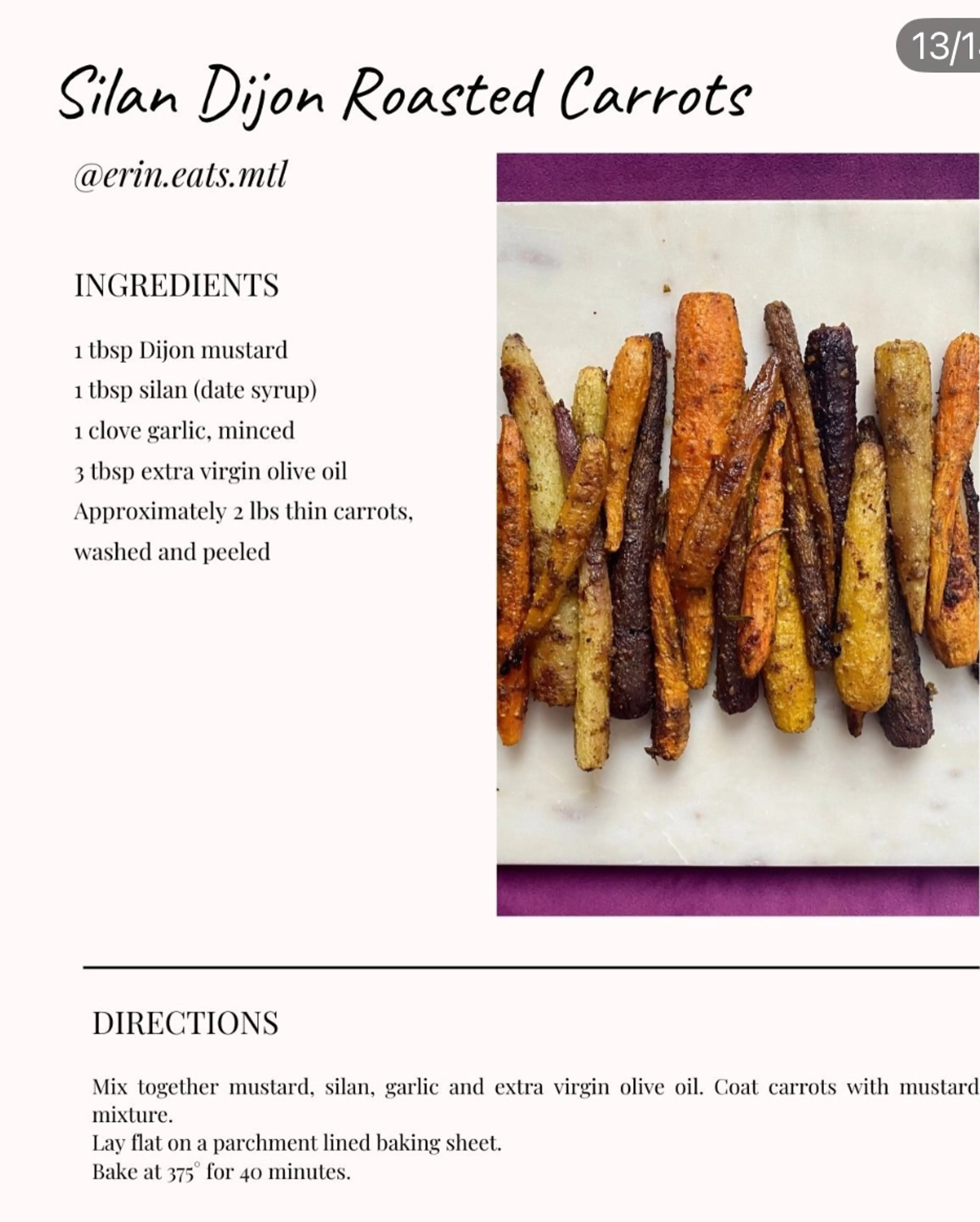 Silan Dijon Roasted Carrots