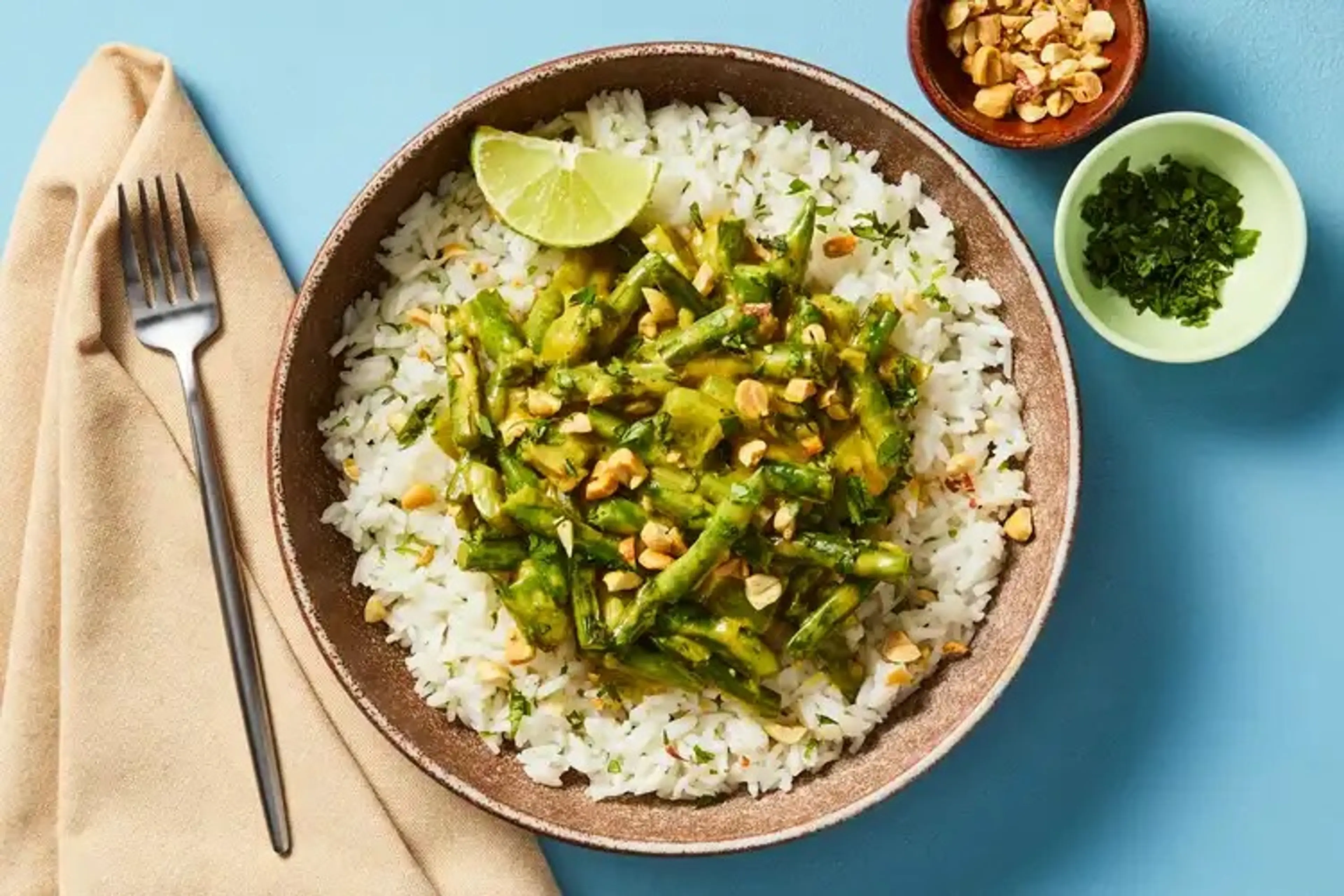 Vegan Thai Coconut Ginger Curry with Bell Pepper, Green Bean