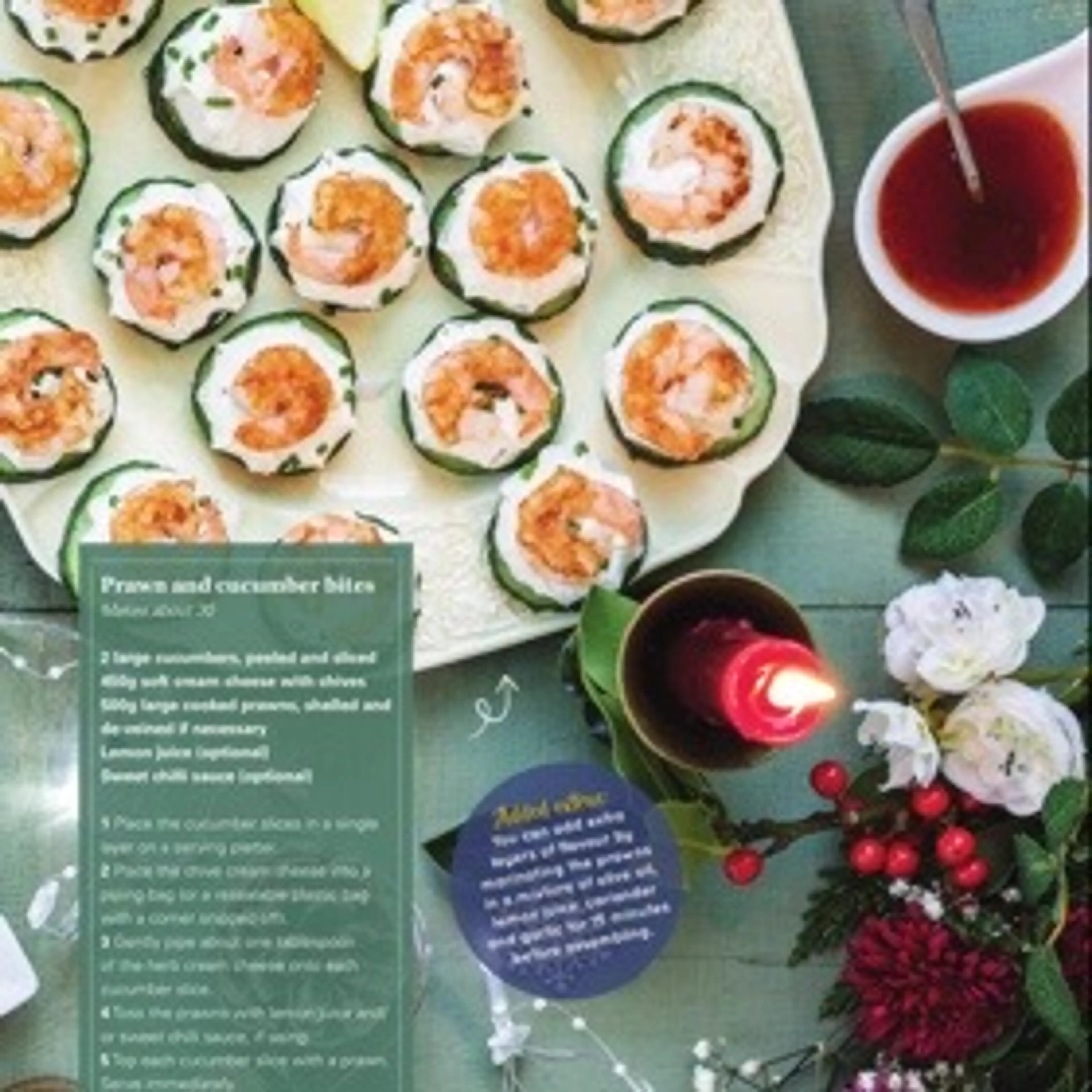 Prawn and cucumber bites