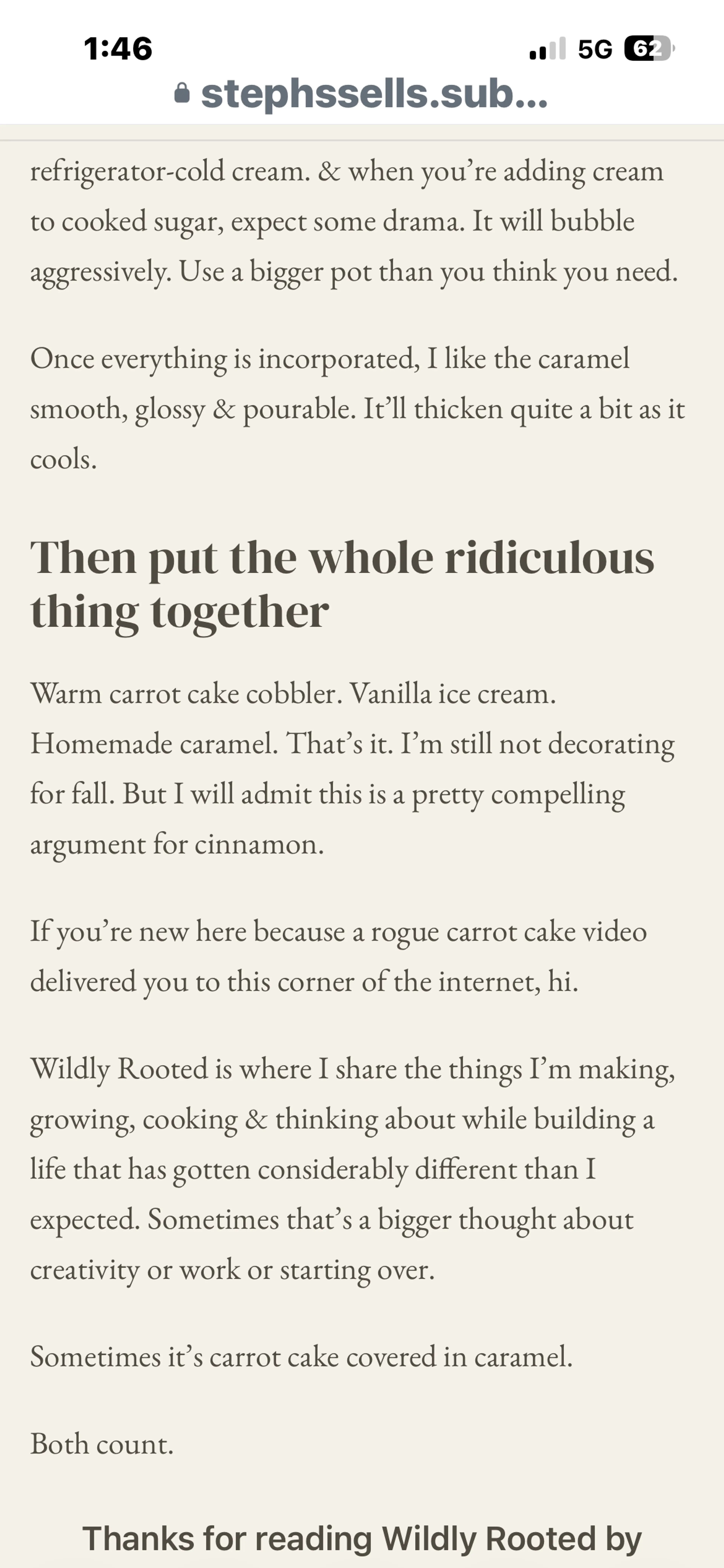 Carrot Cake Cobbler With Caramel Sauce