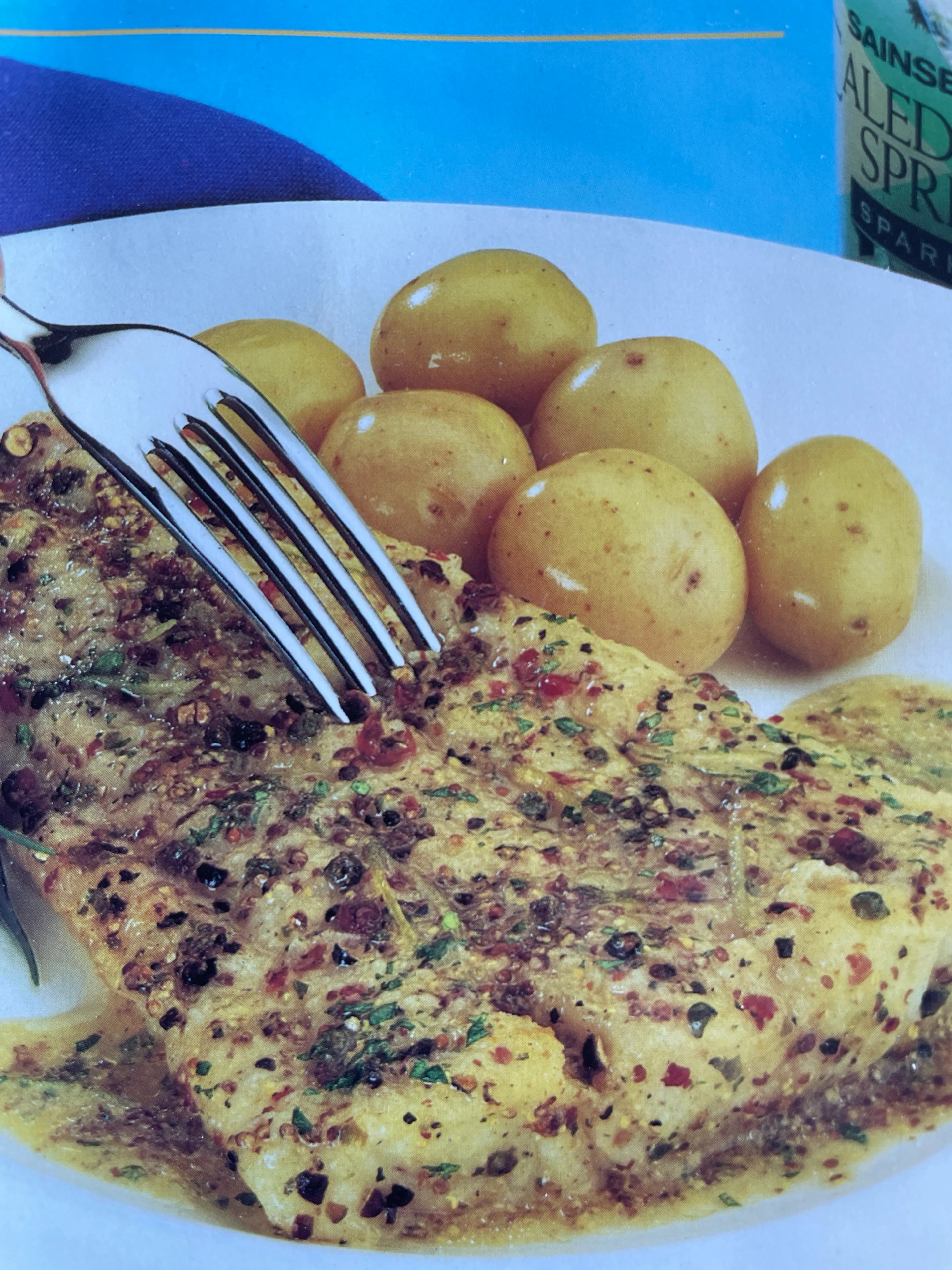 Pepper Crusted Fish in a warm Lime and Coriander Vinaigrette