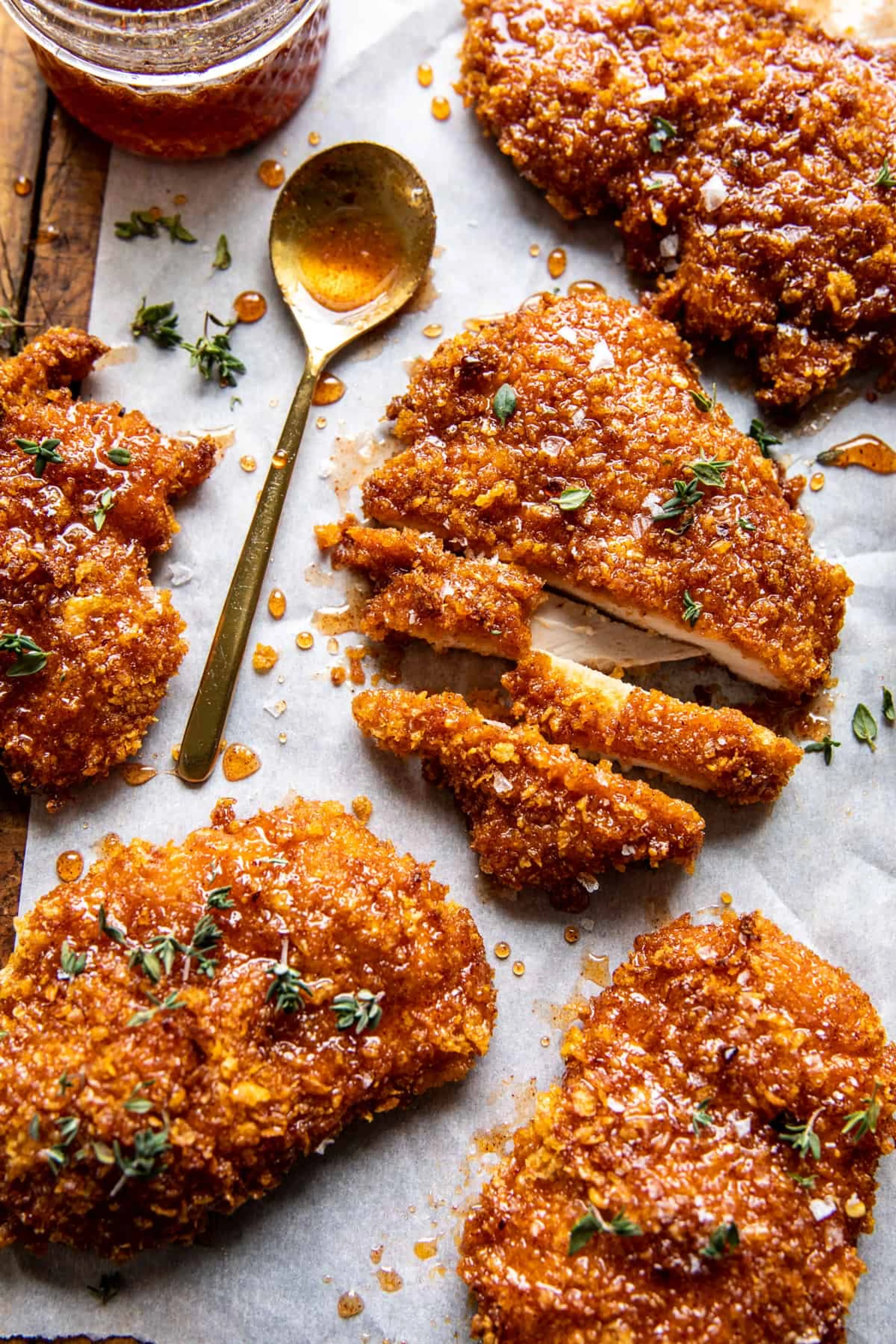 Baked Crunchy Hot Honey Chicken