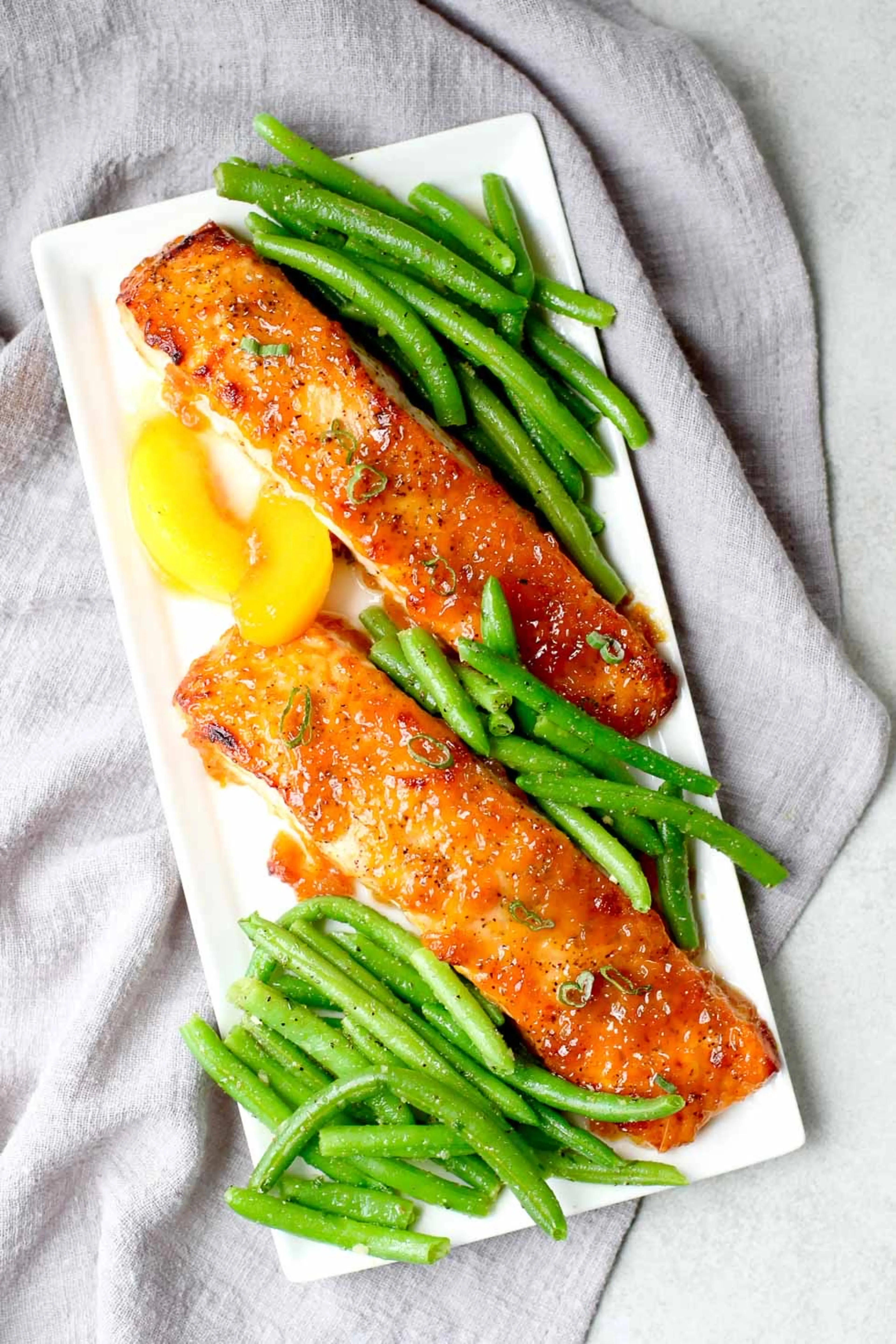 Bourbon Peach Glazed Salmon