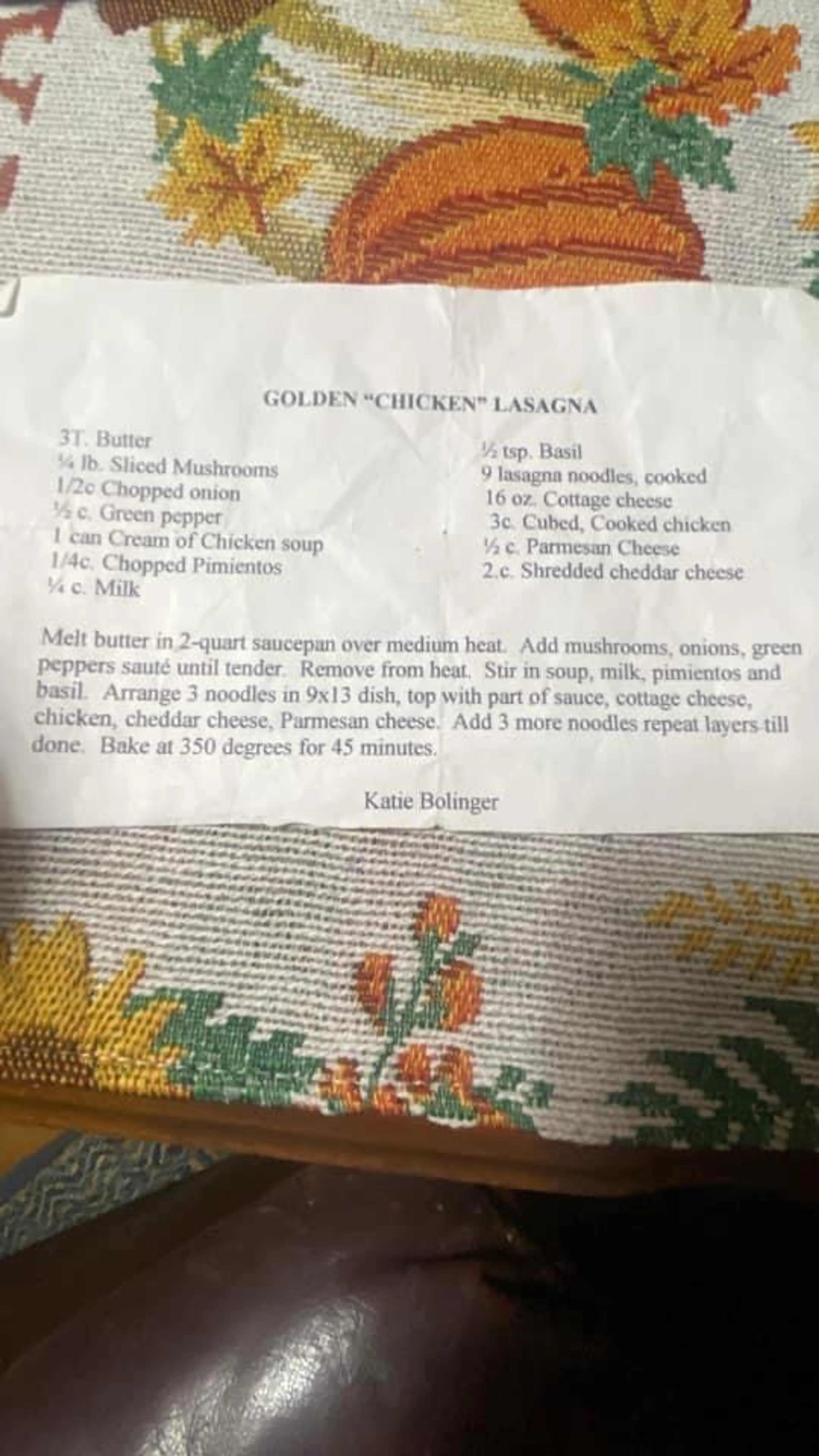 Chicken Lasagna Recipe