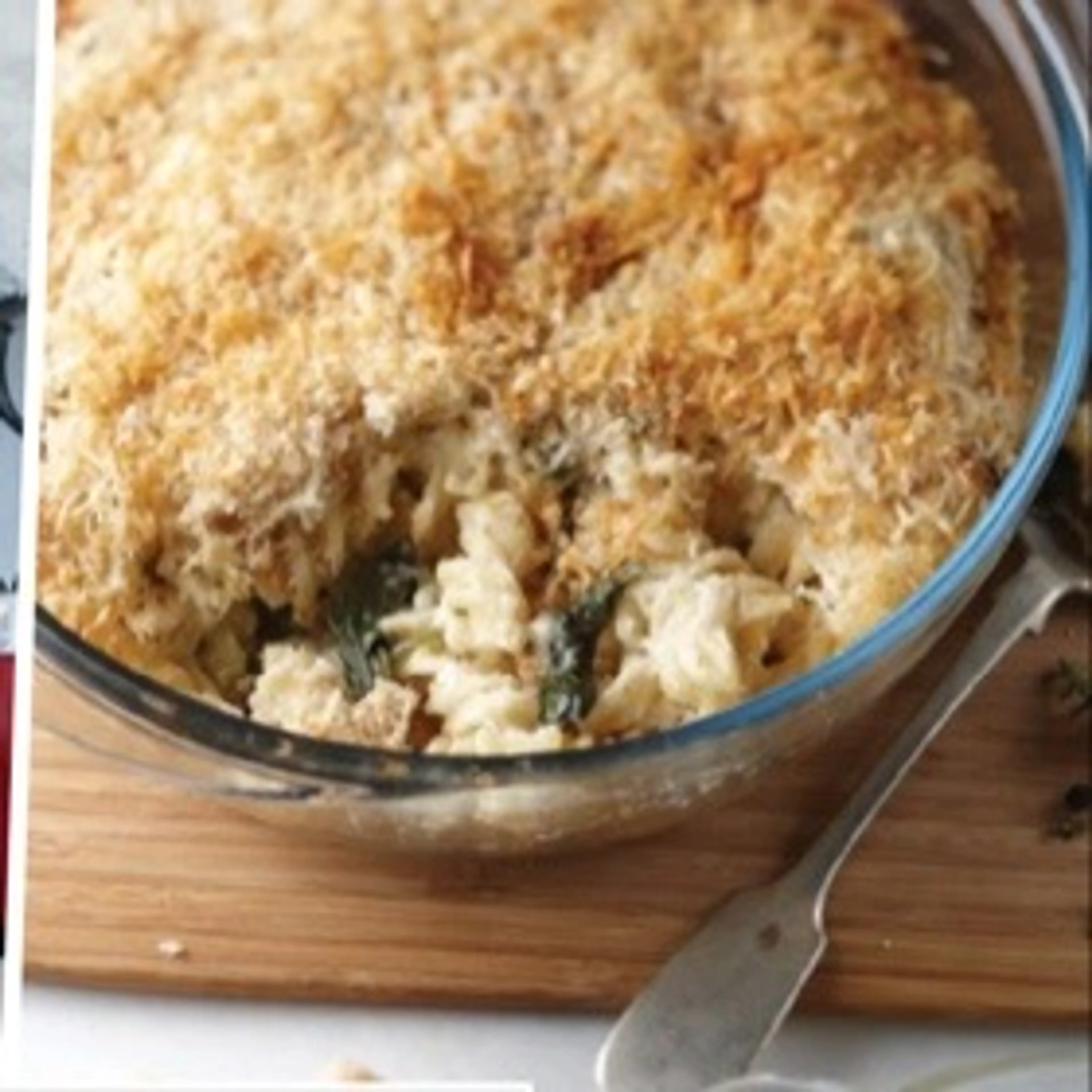 Spinach and lemon pasta bake