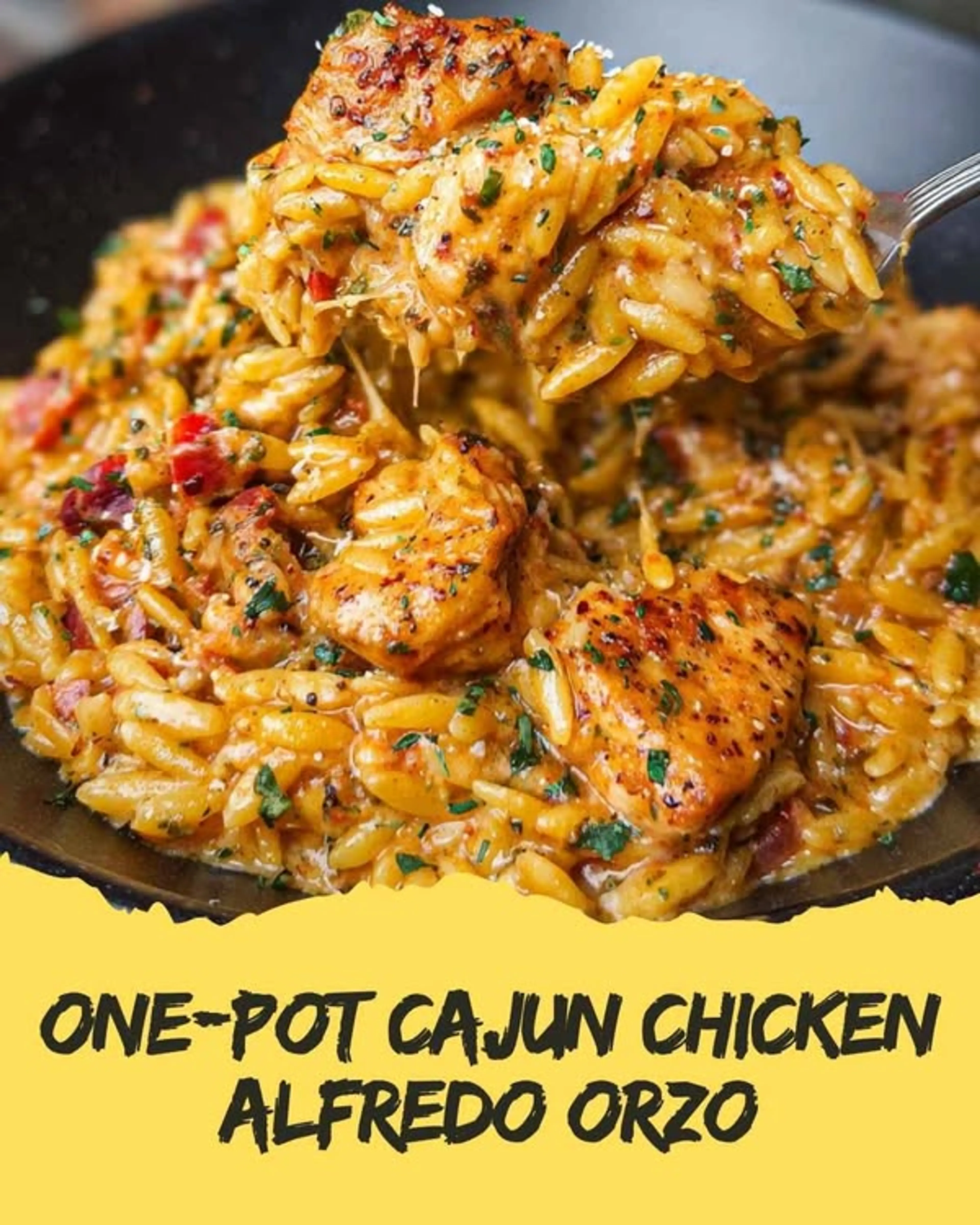 One-pot Cajun Chicken Alfredo Orzo